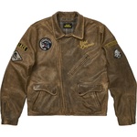 Thumbnail PALACE NEIGHBORHOOD BIKER LEATHER JACKET BROWN one color