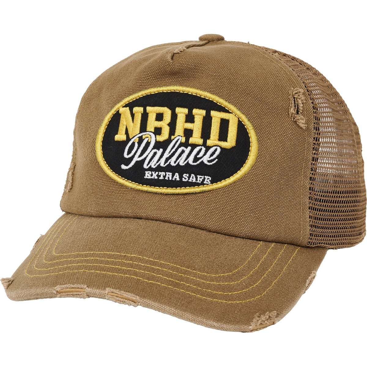 PALACE NEIGHBORHOOD MESH TRUCKER TAN CANVAS one color