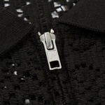 Thumbnail CROCHET ZIP LONGSLEEVE POLO BLACK one color