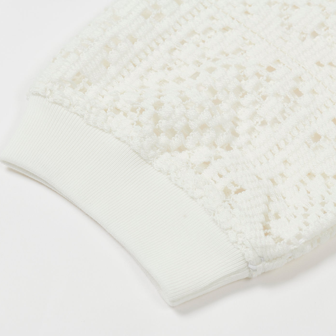 Thumbnail CROCHET ZIP LONGSLEEVE POLO WHITE one color