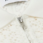 Thumbnail CROCHET ZIP LONGSLEEVE POLO WHITE one color