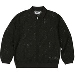 Thumbnail CROCHET ZIP LONGSLEEVE POLO BLACK one color