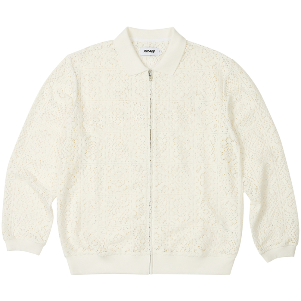 Thumbnail CROCHET ZIP LONGSLEEVE POLO WHITE one color