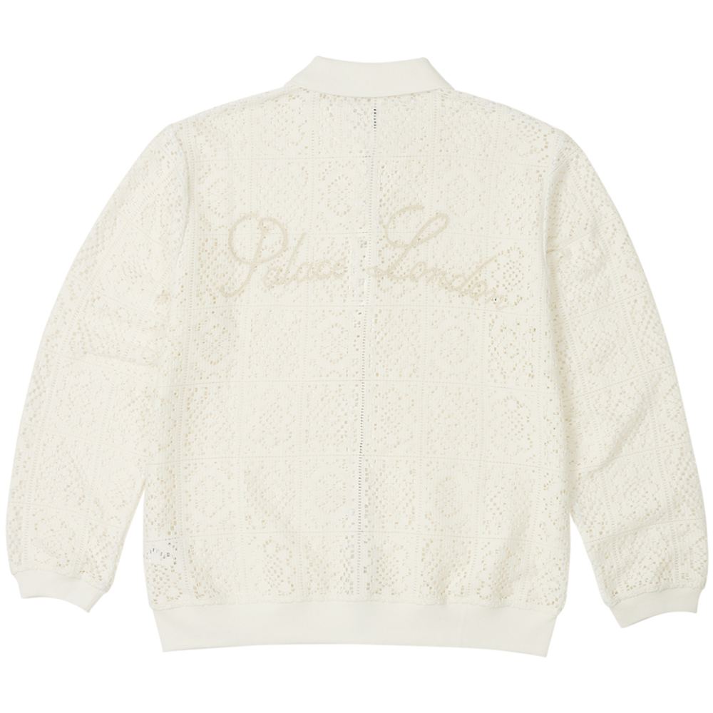 Thumbnail CROCHET ZIP LONGSLEEVE POLO WHITE one color
