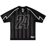 Thumbnail MESHY STRIPE JERSEY BLACK one color