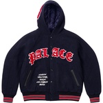 Thumbnail HOODED VARSITY JACKET NAVY one color