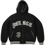 Thumbnail HOODED VARSITY JACKET BLACK one color