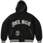 Thumbnail HOODED VARSITY JACKET BLACK one color