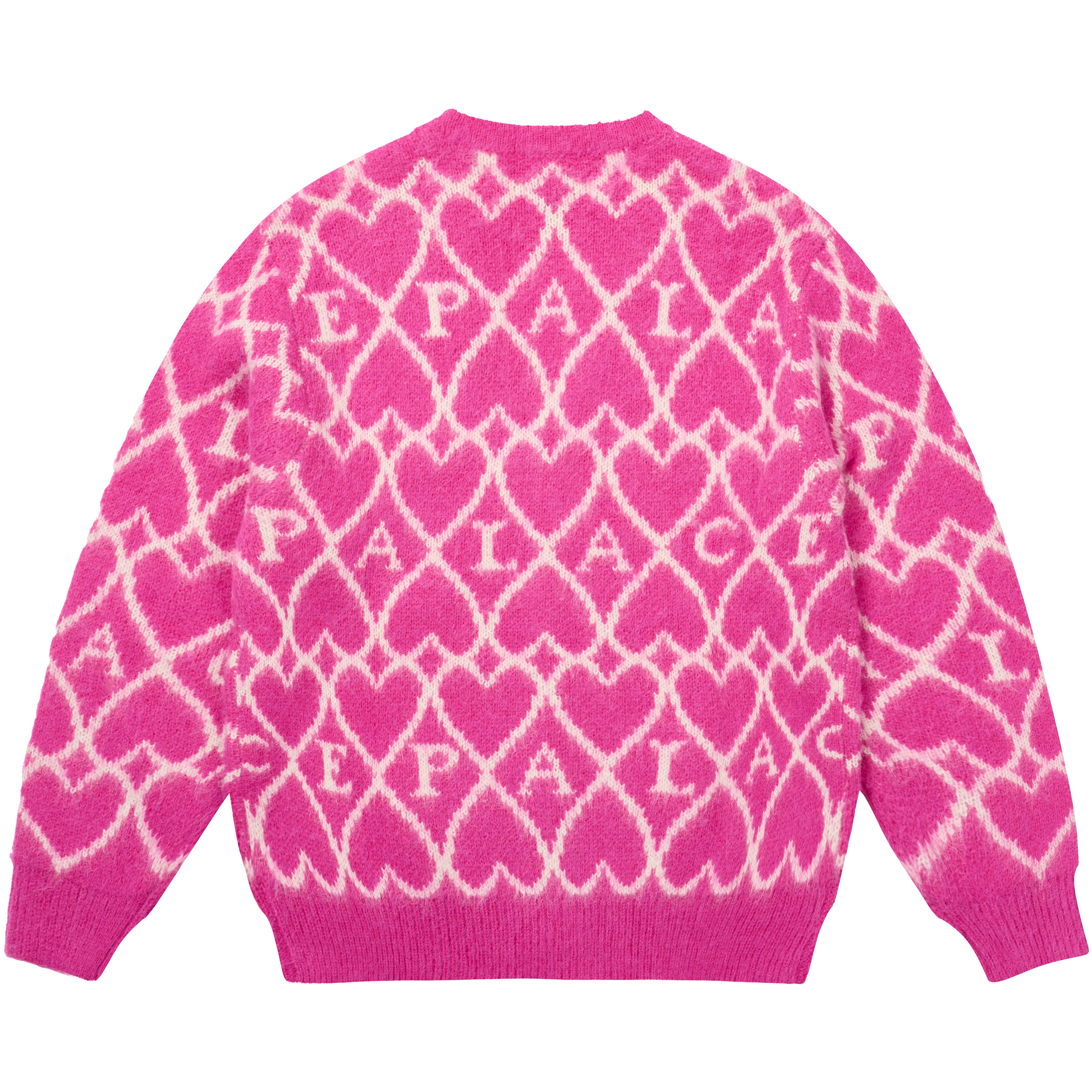 Thumbnail HAIRY HEART KNIT PINK one color