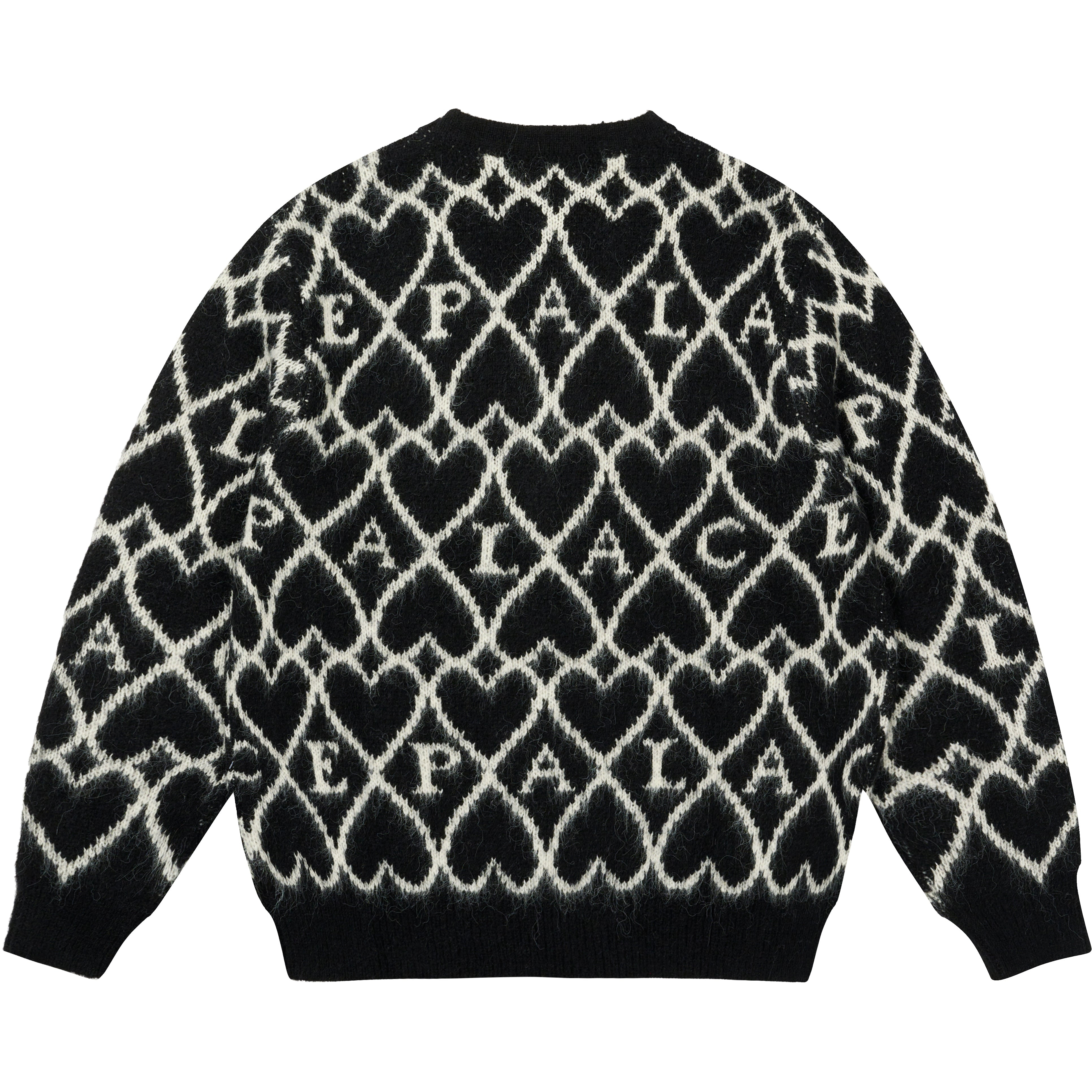 Thumbnail HAIRY HEART KNIT BLACK one color