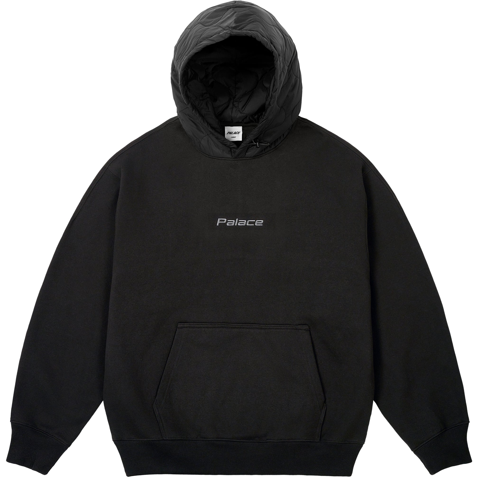 Thumbnail BAFFLED FONT HOOD BLACK one color