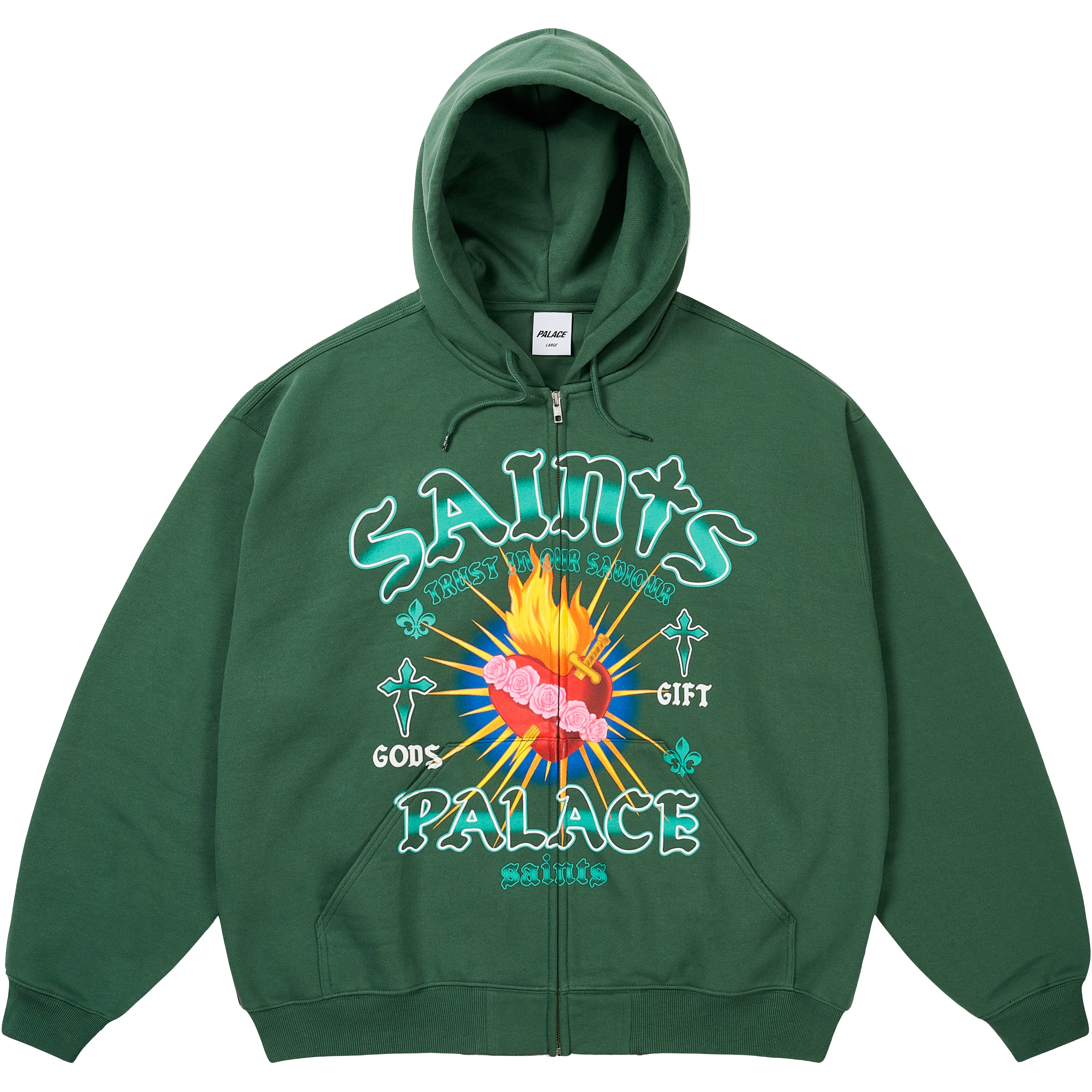 Thumbnail GODS GIFT ZIP HOOD RACEY GREEN one color