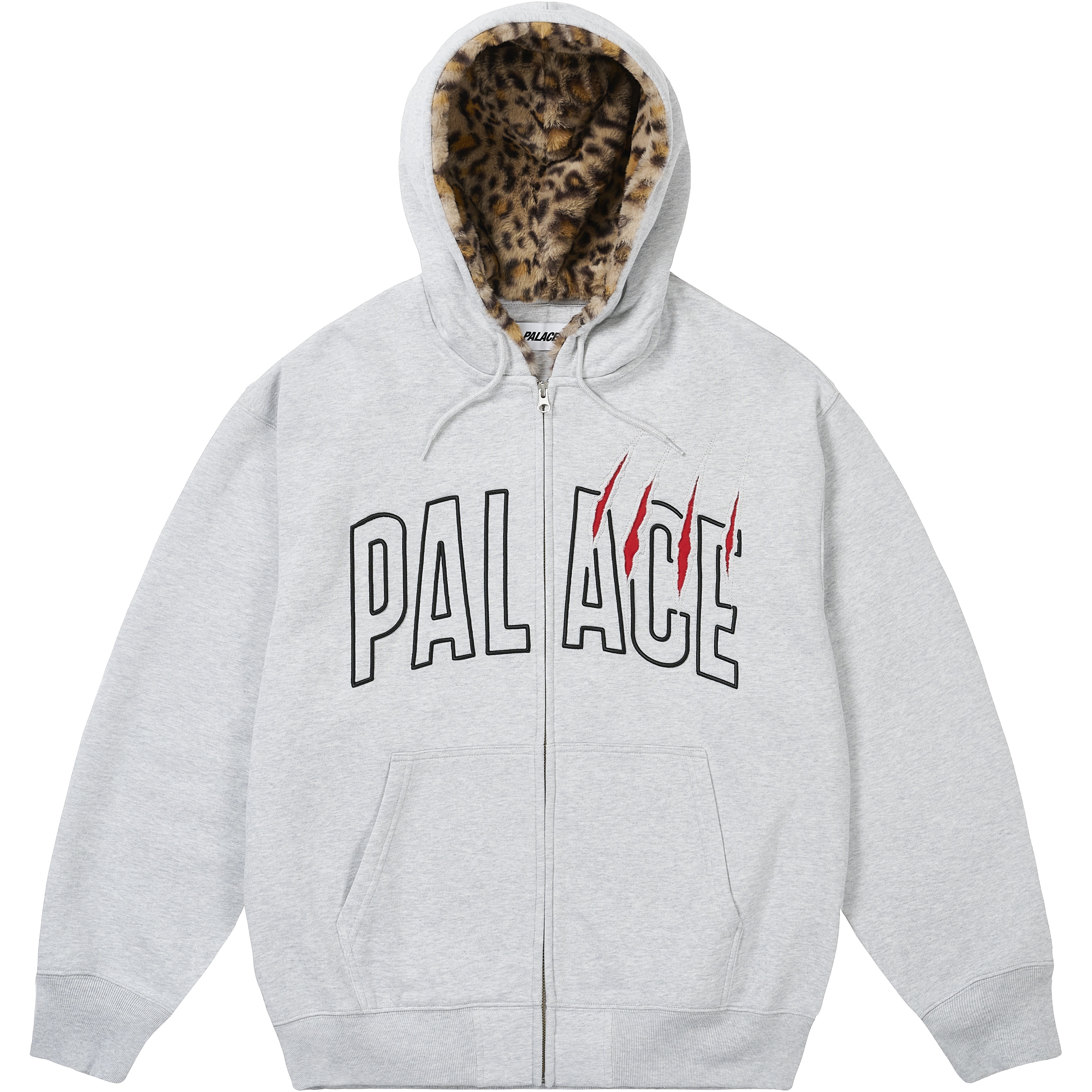 Palace CLAW ZIP HOOD GREY MARL