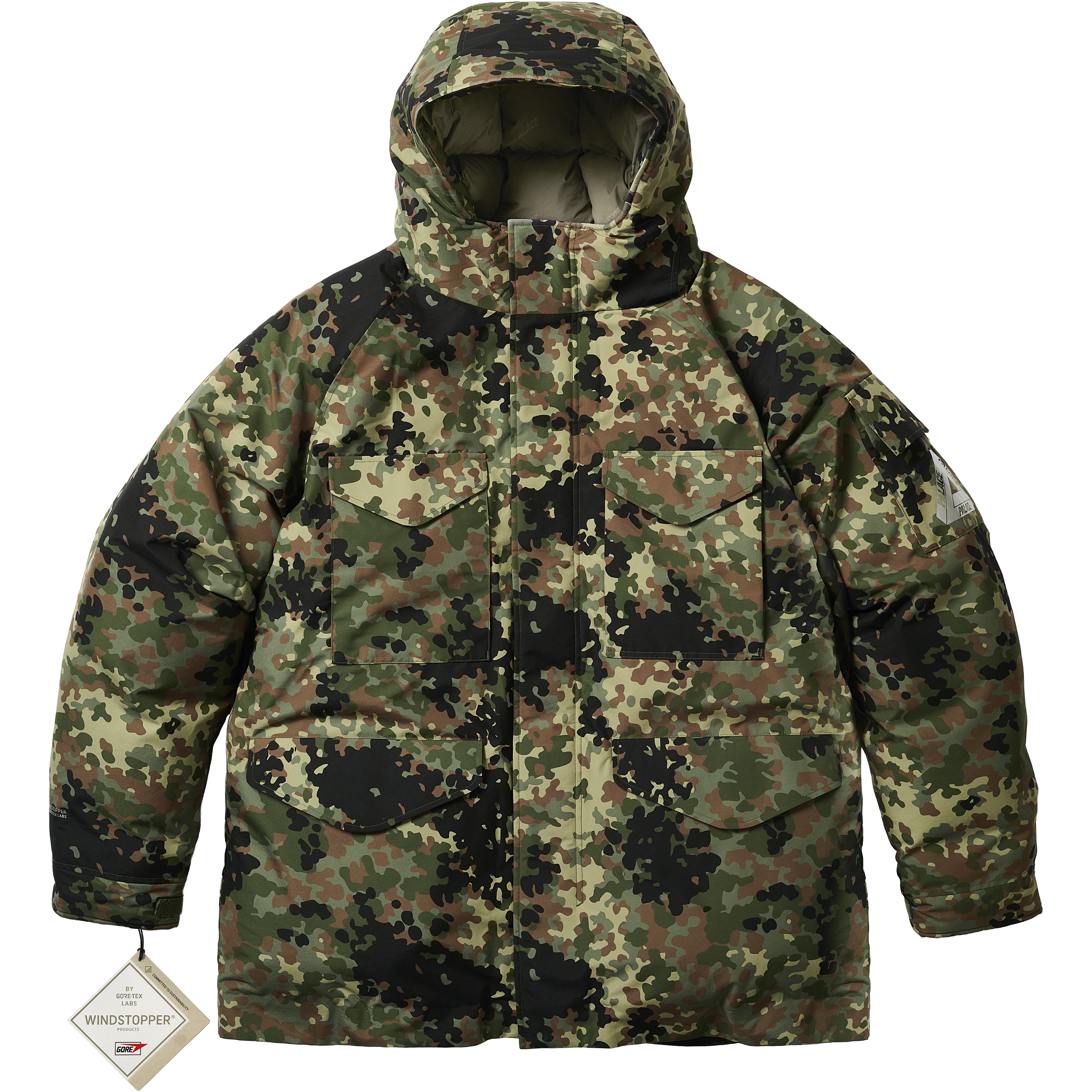 Palace GORE-TEX WINDSTOPPER DOWN PARKA FLECKTARN CAMO