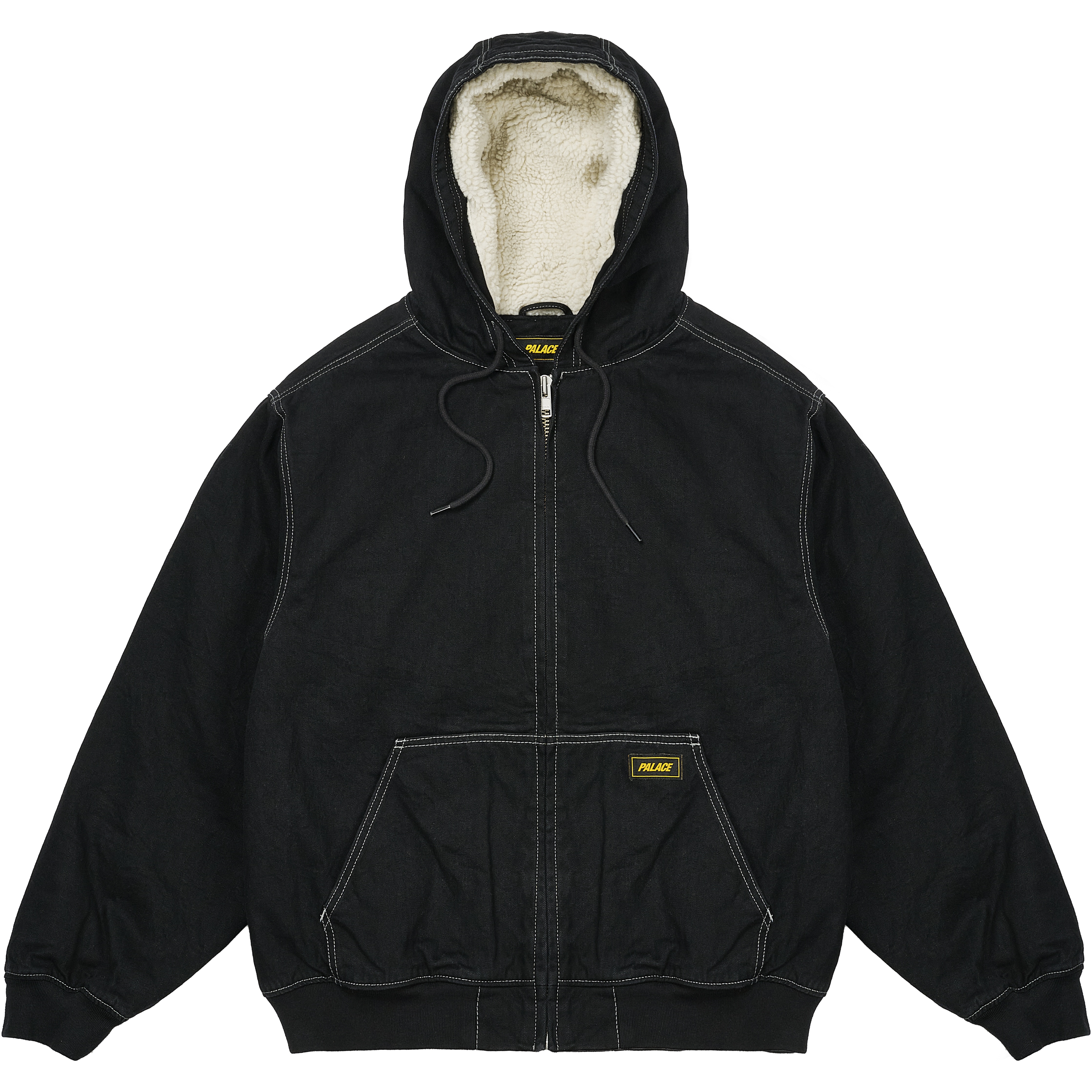Palace HOODED SHERP JACKET BLACK STONE WASH