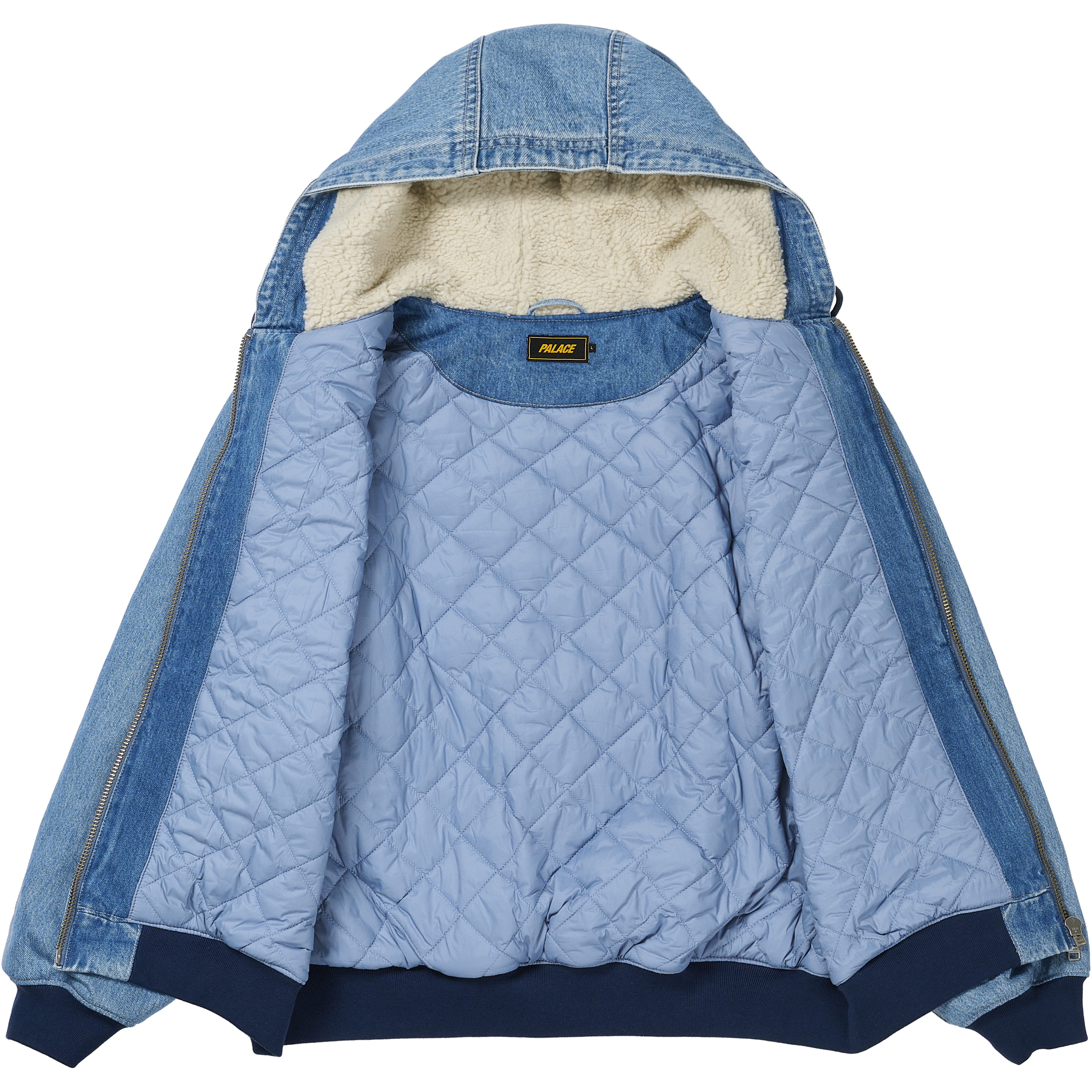 Thumbnail HOODED SHERP JACKET DISTRESSED LIGHT STONE WASH one color