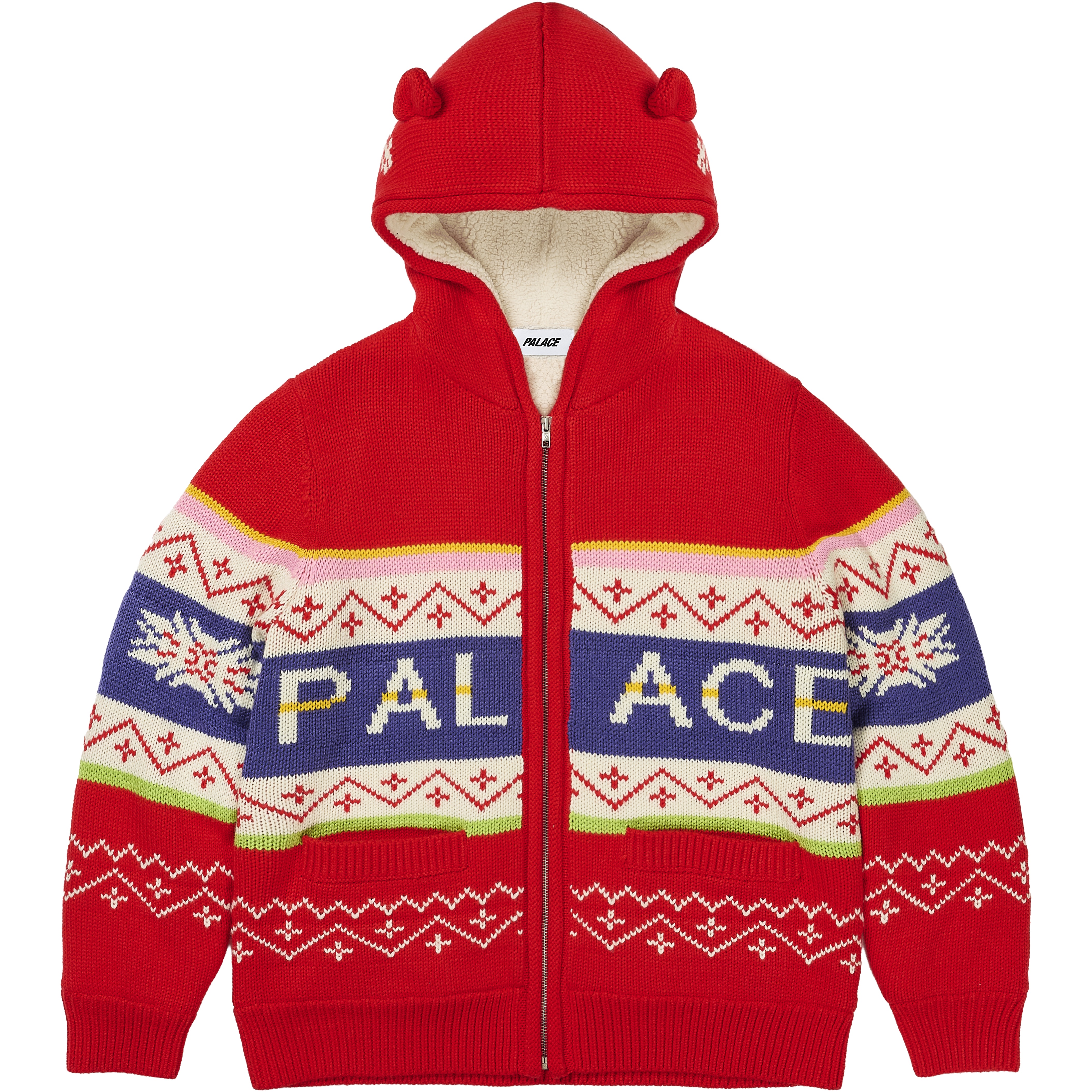 Palace PALACE LOVES ME HOODED KNIT RED