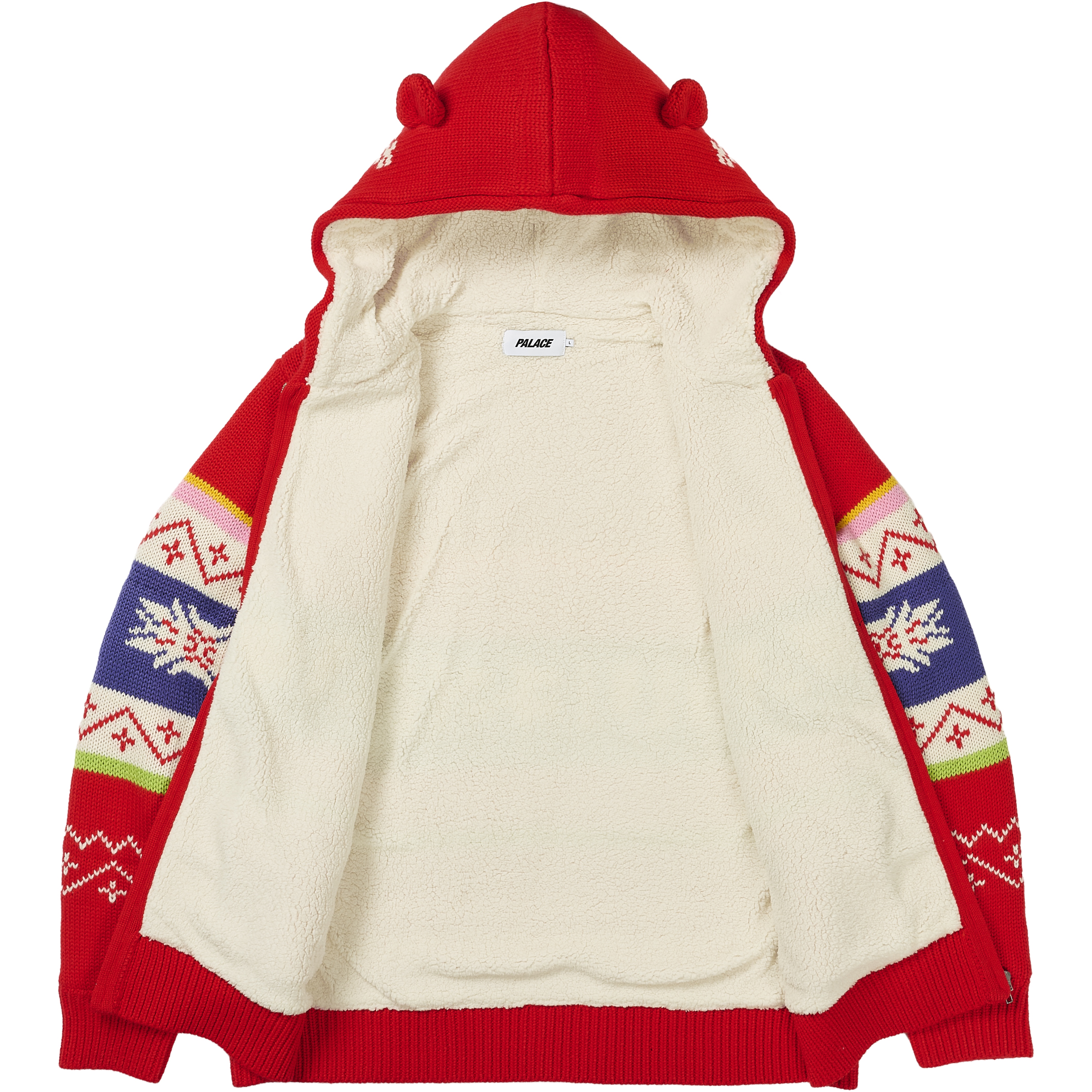 Thumbnail PALACE LOVES ME HOODED KNIT RED one color
