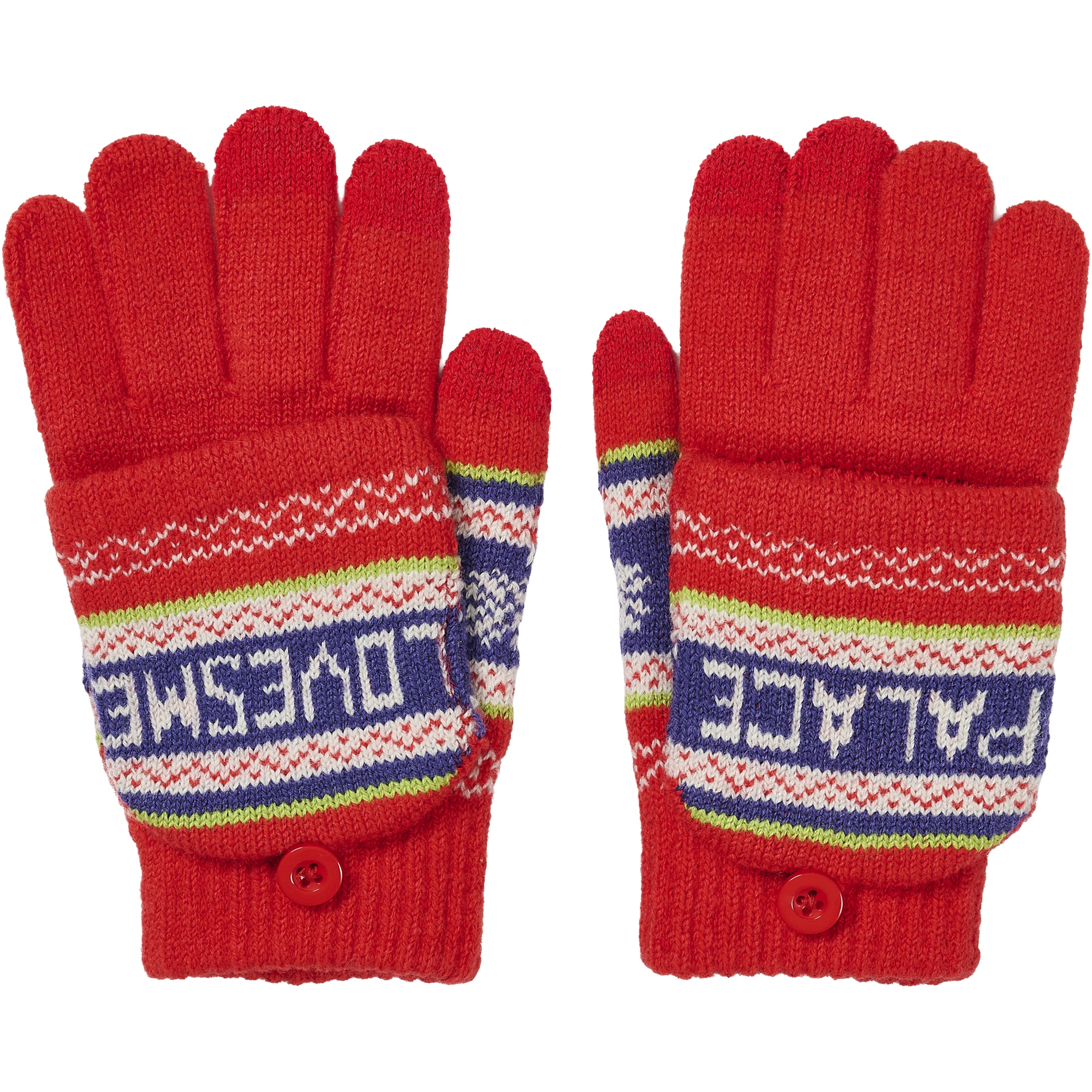 Thumbnail PALACE LOVES ME KNITTED GLOVES RED one color
