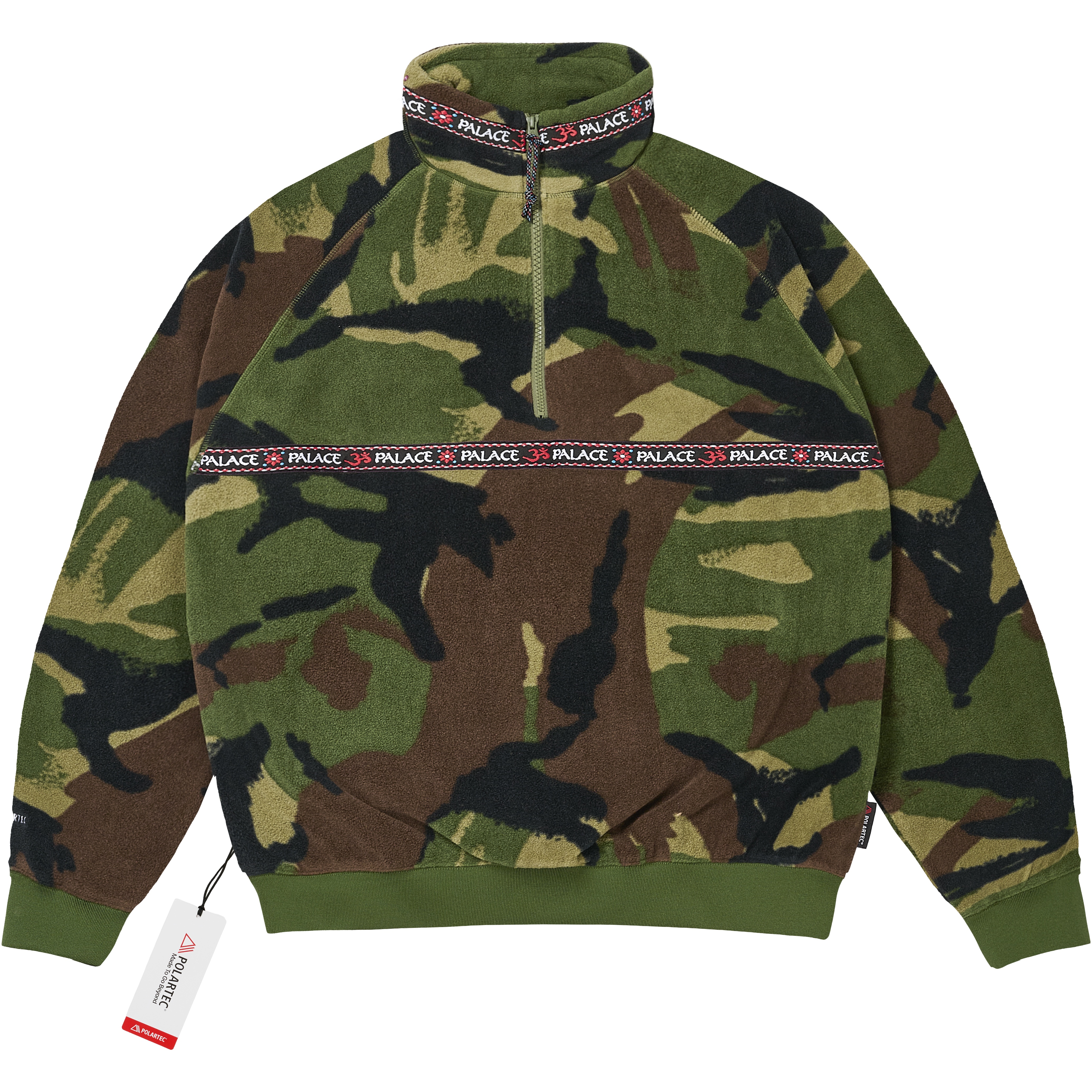 Palace POLARTEC OM 1/4 ZIP WOODLAND CAMO