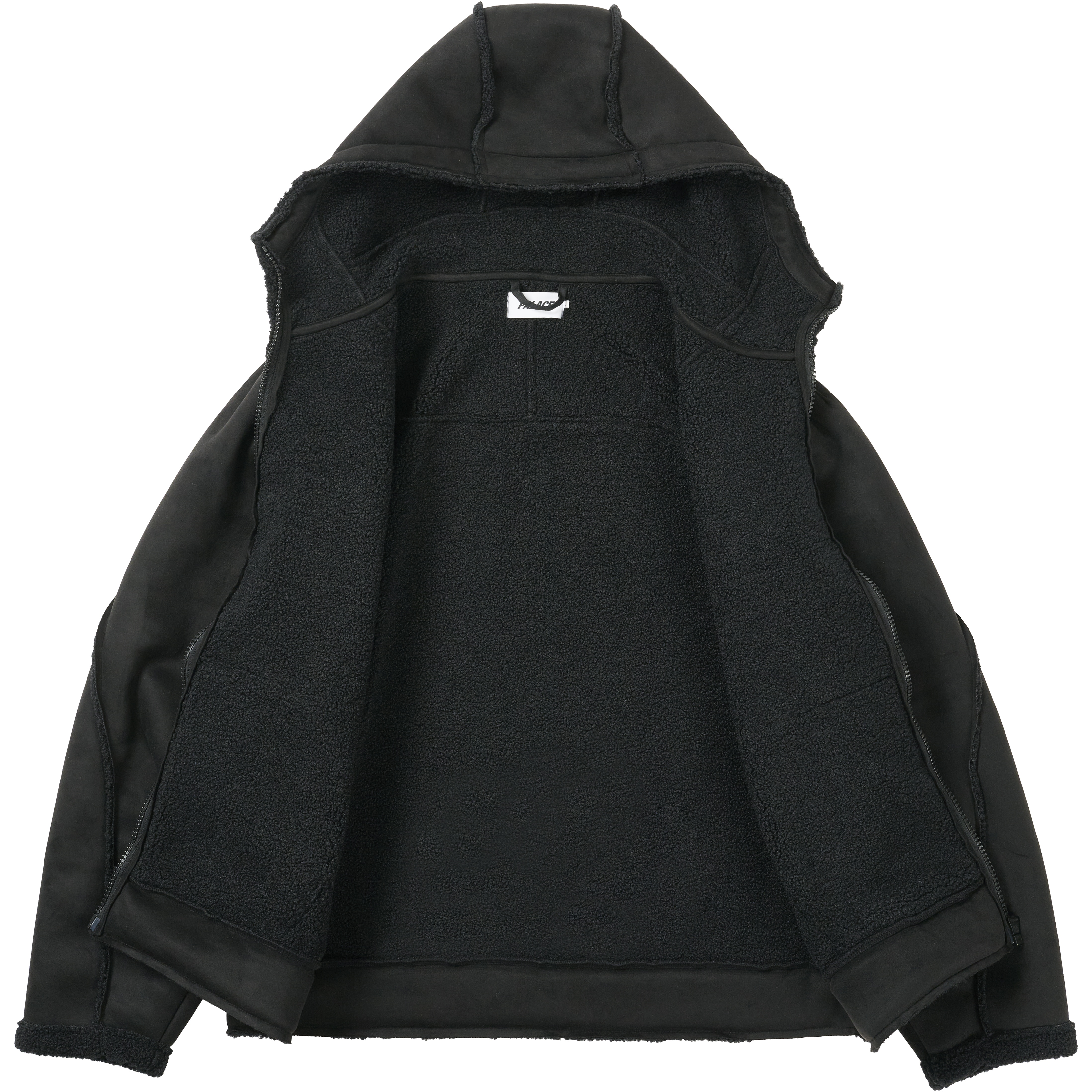 Thumbnail SHERPA FAUX SUEDE HOODED JACKET BLACK one color