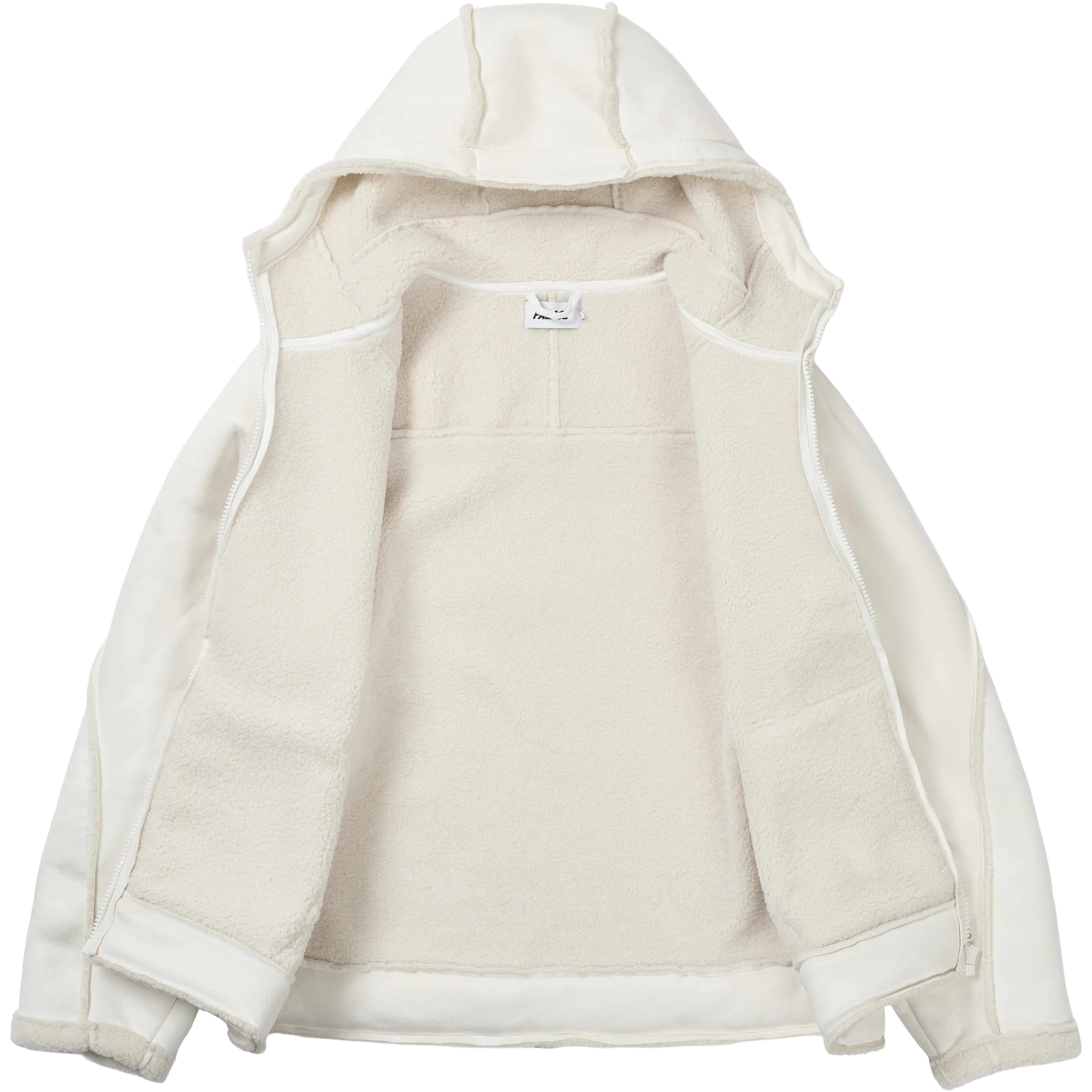 Thumbnail SHERPA FAUX SUEDE HOODED JACKET WHITE one color