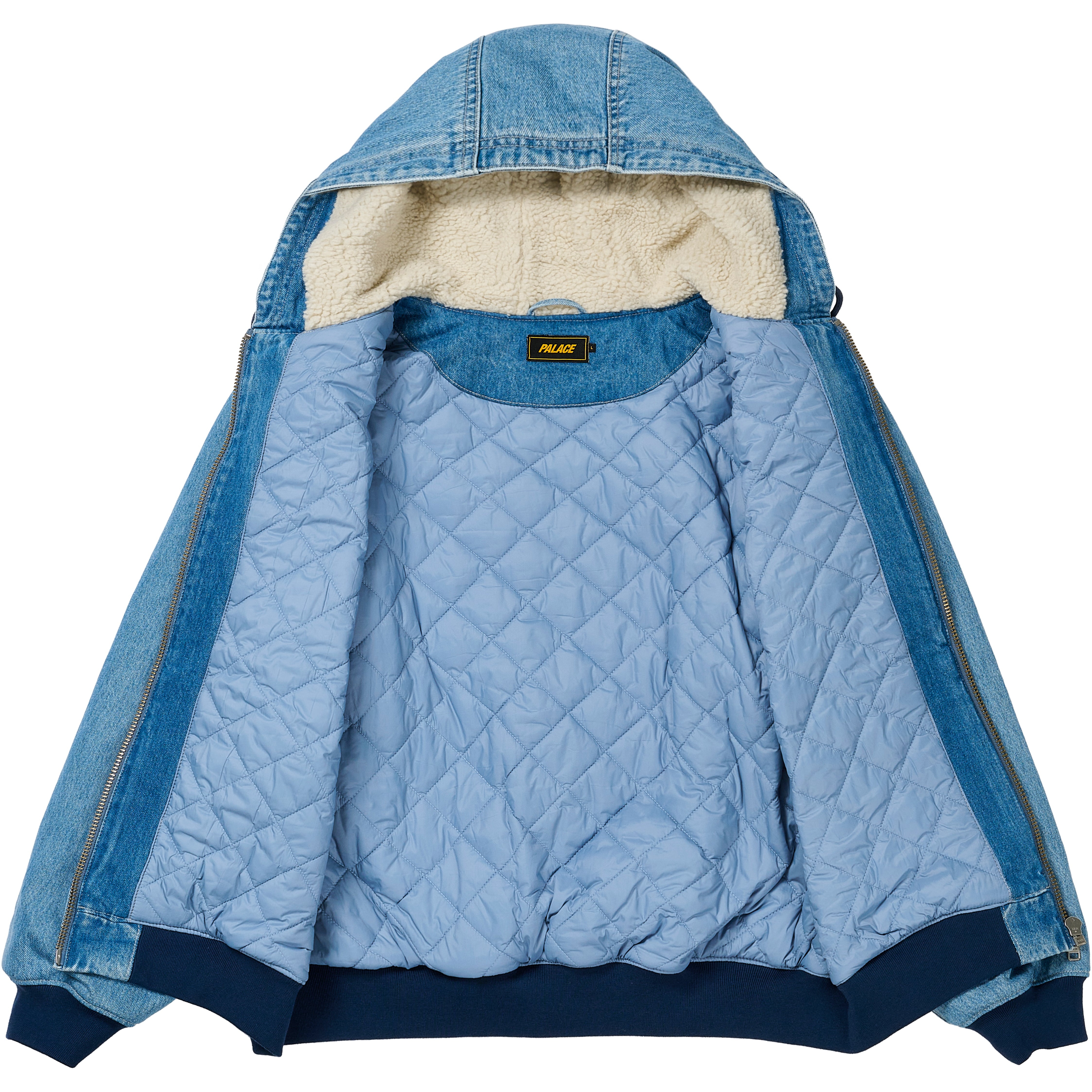 Thumbnail HOODED SHERP JACKET DISTRESSED LIGHT STONE WASH one color