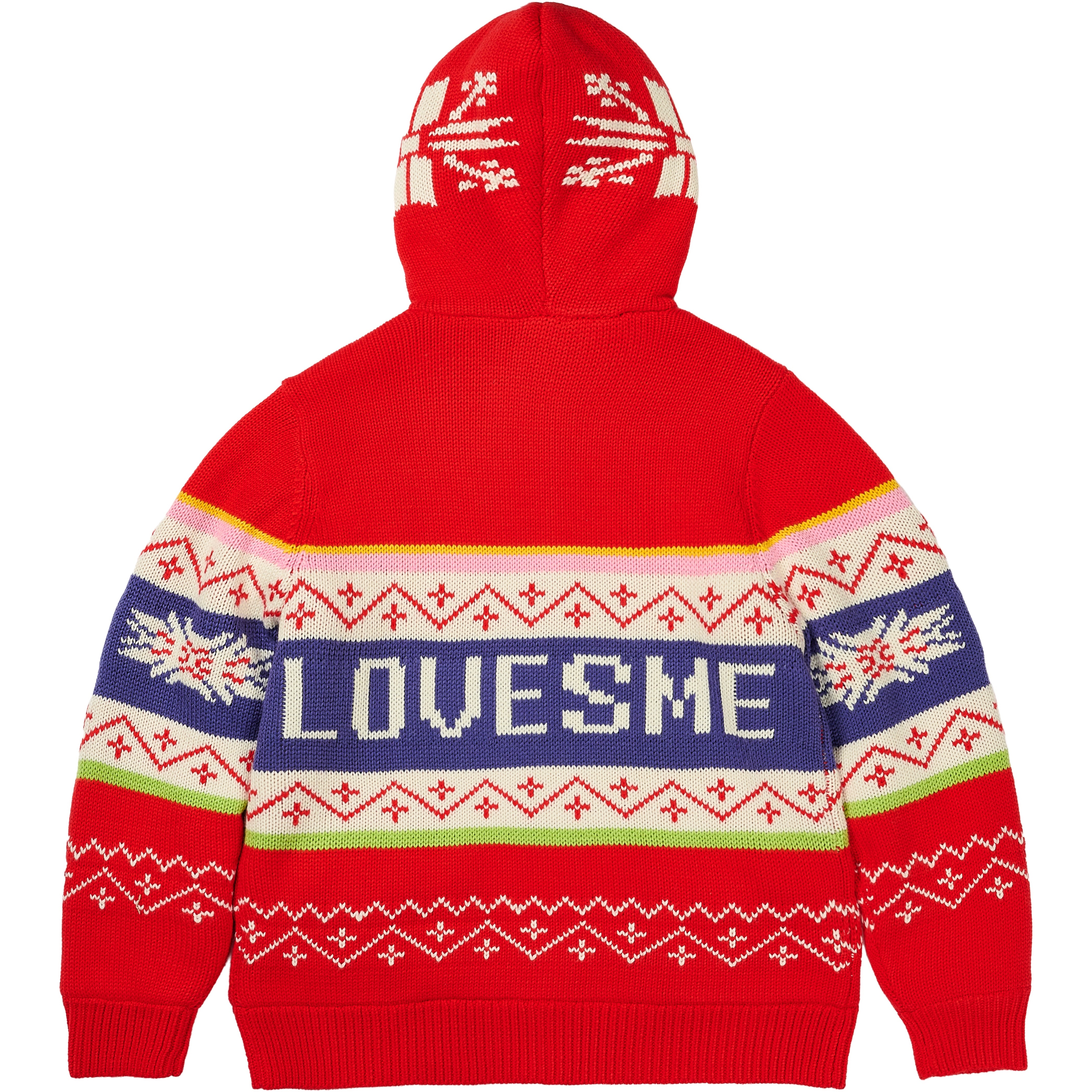 Thumbnail PALACE LOVES ME HOODED KNIT RED one color