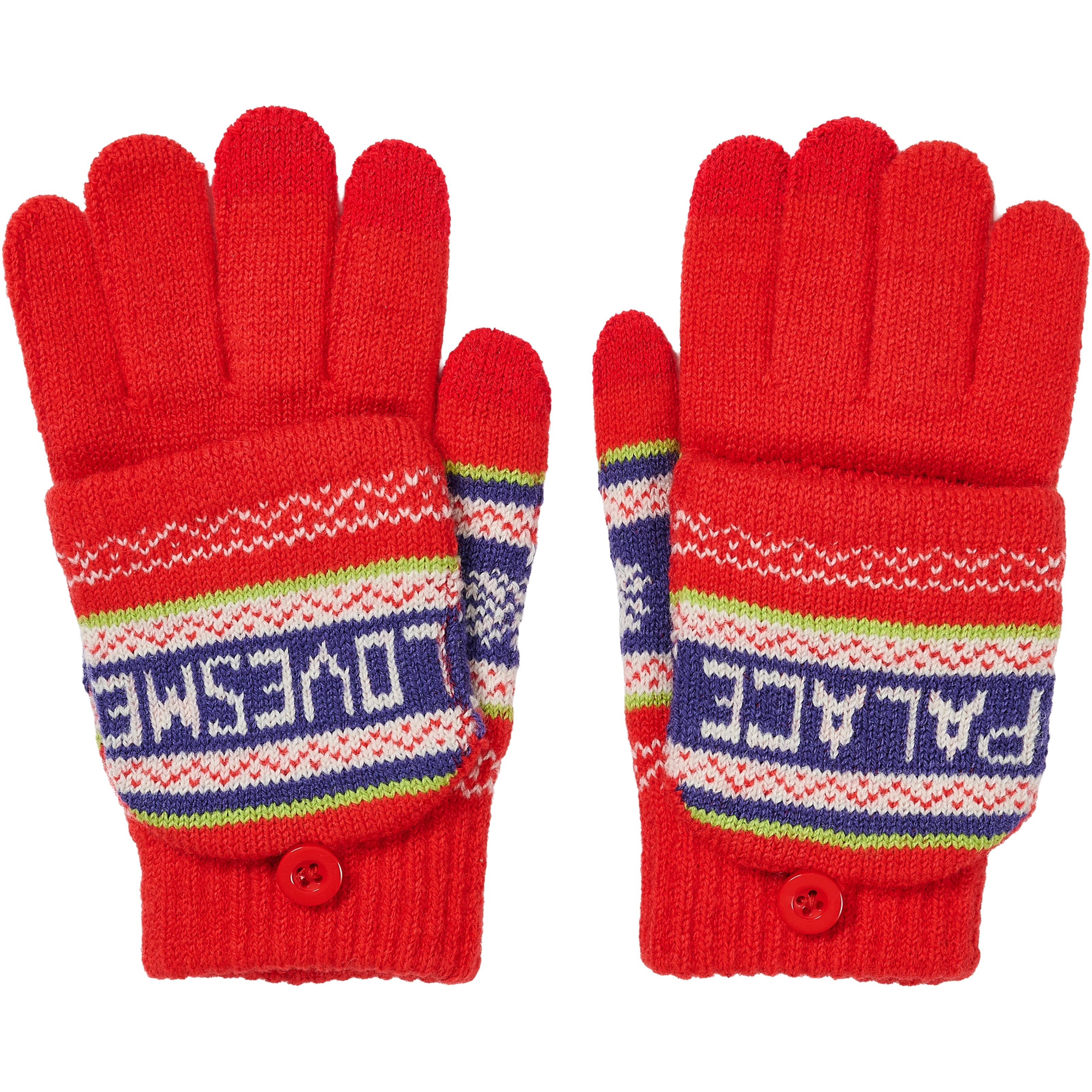 Thumbnail PALACE LOVES ME KNITTED GLOVES RED one color