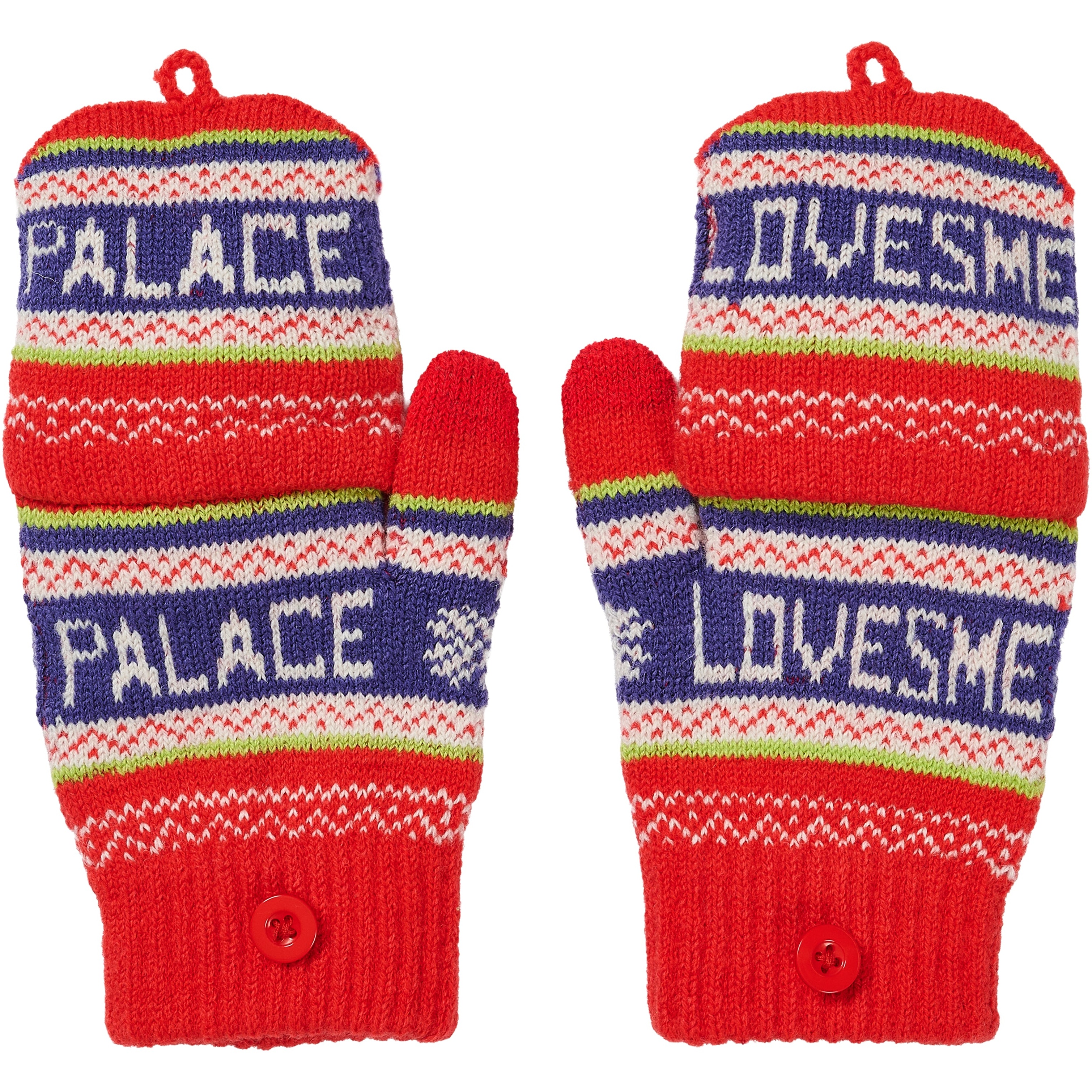Thumbnail PALACE LOVES ME KNITTED GLOVES RED one color