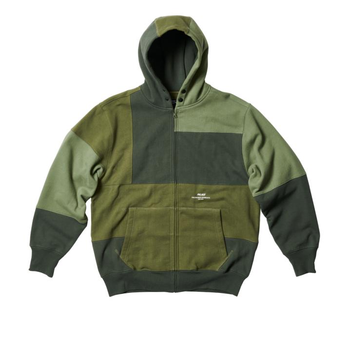 Thumbnail PALACE ENIGNEERED GARMENTS HEAVY PATCHWORK ZIP HOOD OLIVE one color