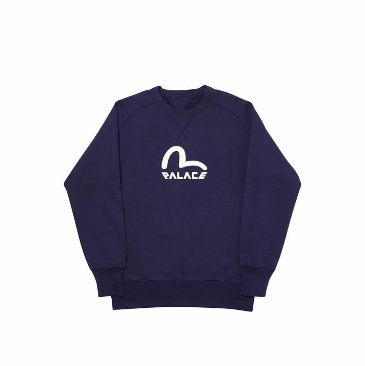 Thumbnail PALACE EVISU REVERSIBLE CREW NAVY one color