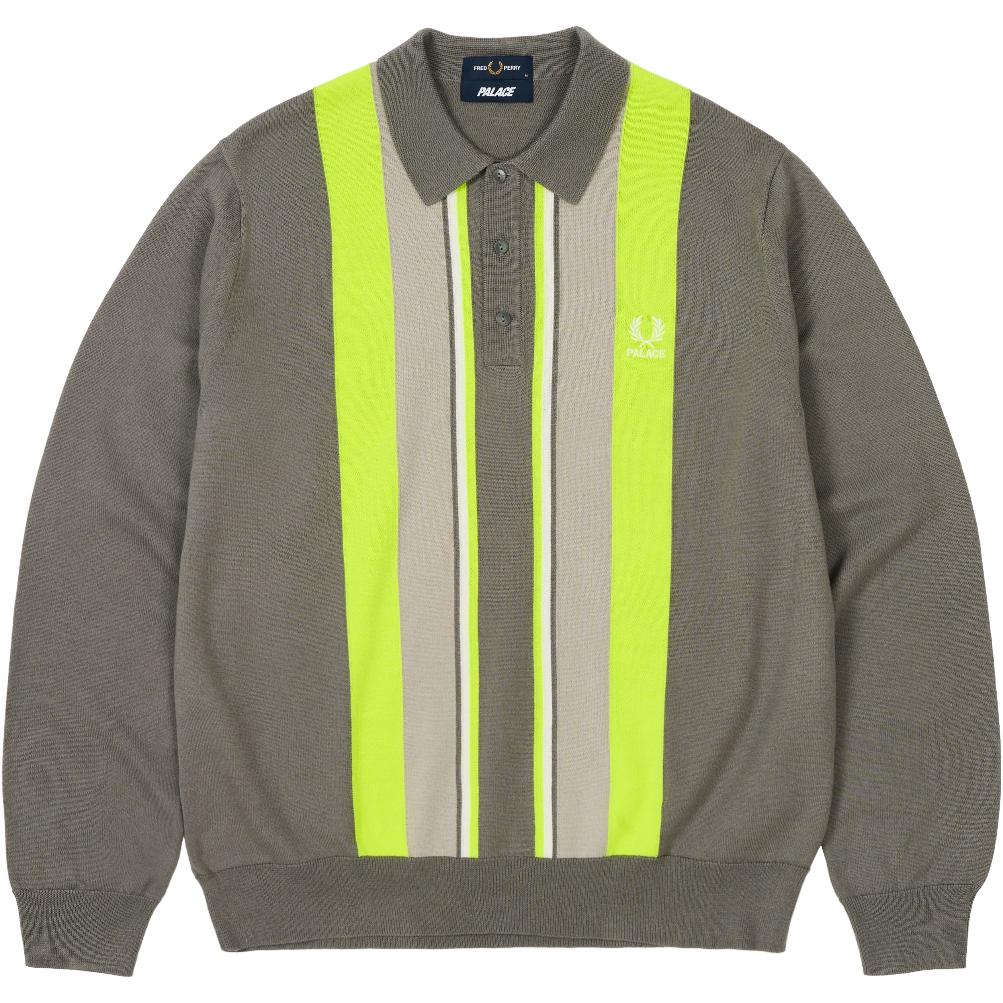 Thumbnail PALACE FRED PERRY LONG SLEEVE KNITTED SHIRT FEATHER one color