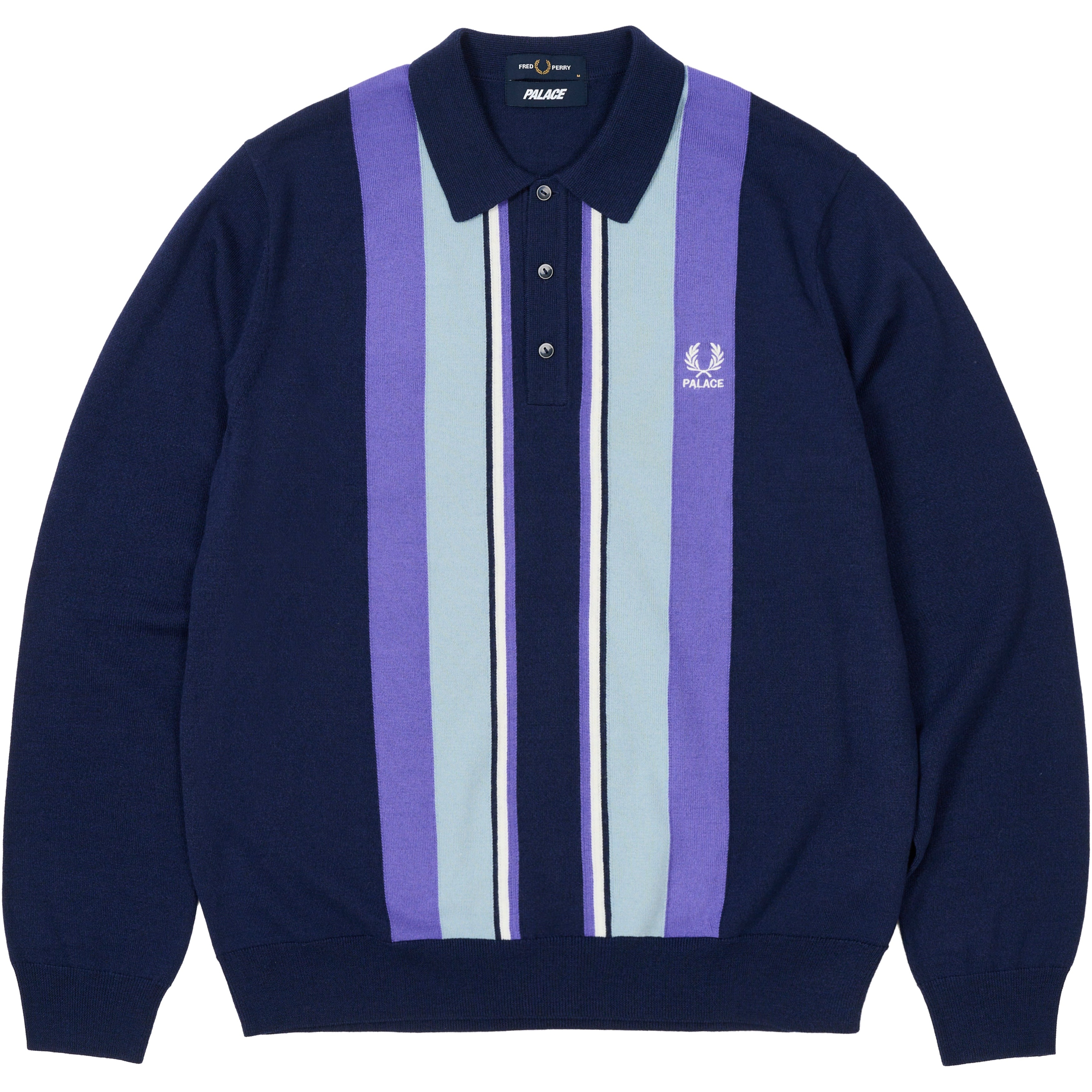 Thumbnail PALACE FRED PERRY LONG SLEEVE KNITTED SHIRT PEACOAT one color