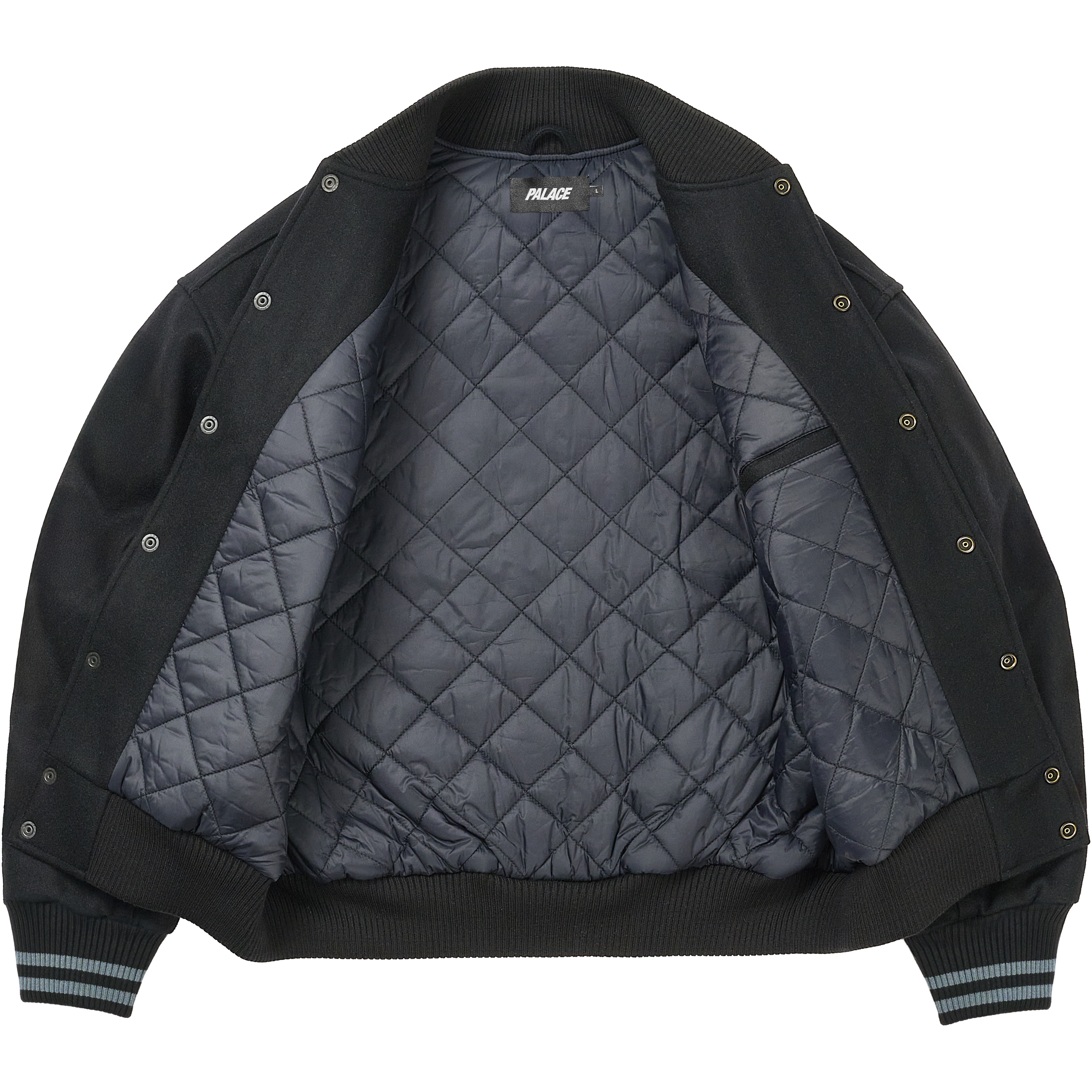 Thumbnail PALACE FUKUOKA VARSITY JACKET BLACK one color