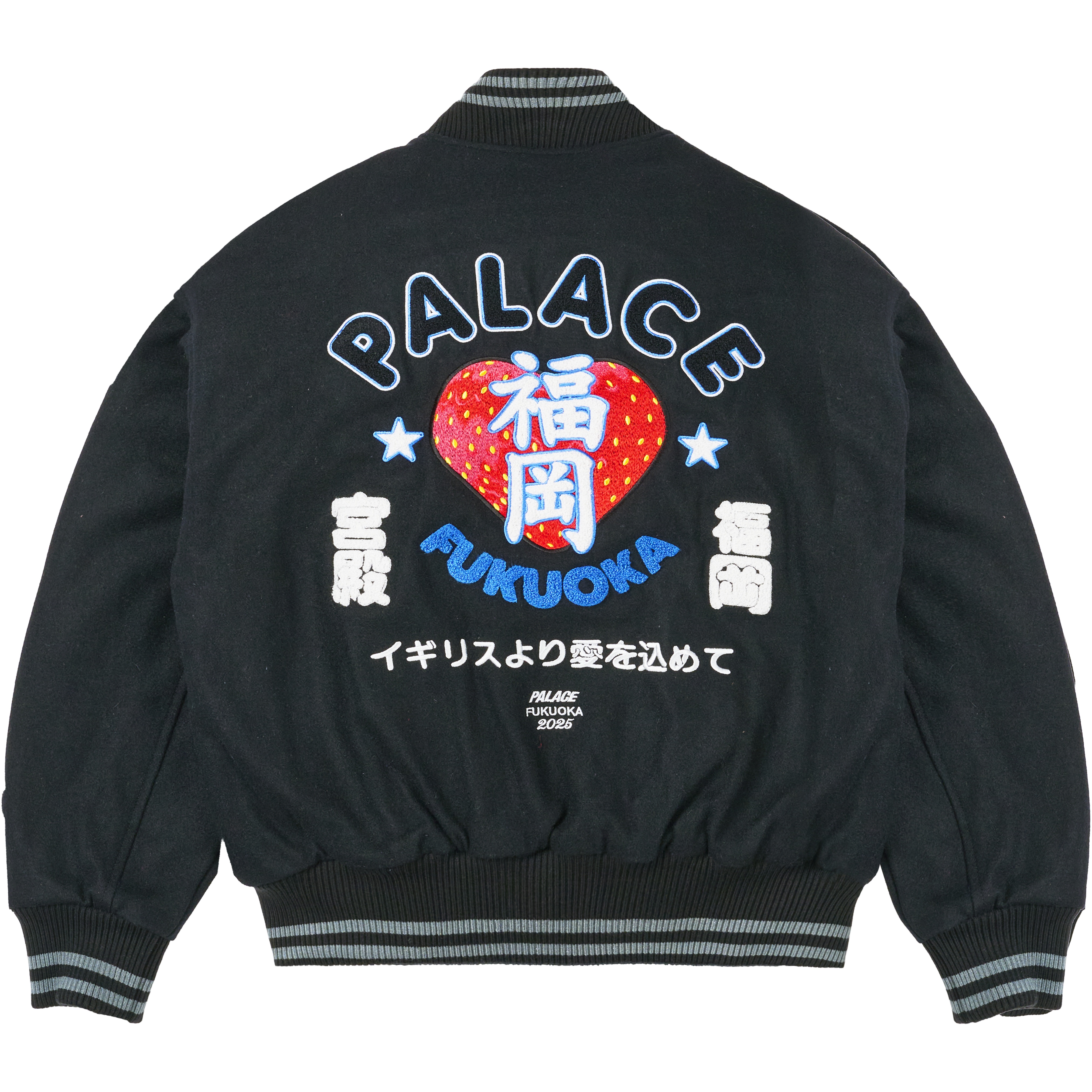 Thumbnail PALACE FUKUOKA VARSITY JACKET BLACK one color
