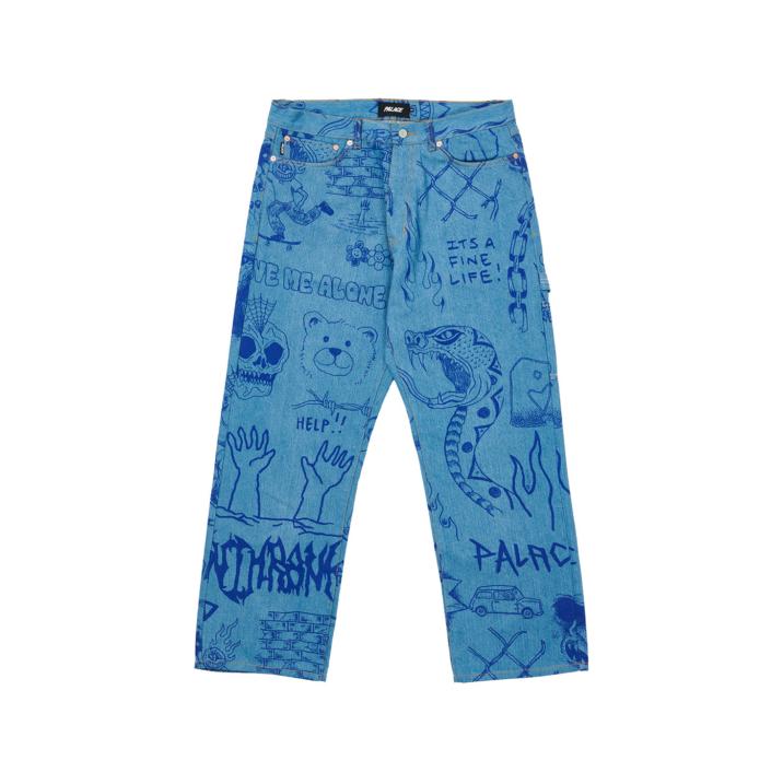 PALACE JEANS CARP LOTTIES LIGHT BLUE one color