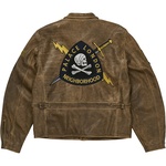 Thumbnail PALACE NEIGHBORHOOD BIKER LEATHER JACKET BROWN one color