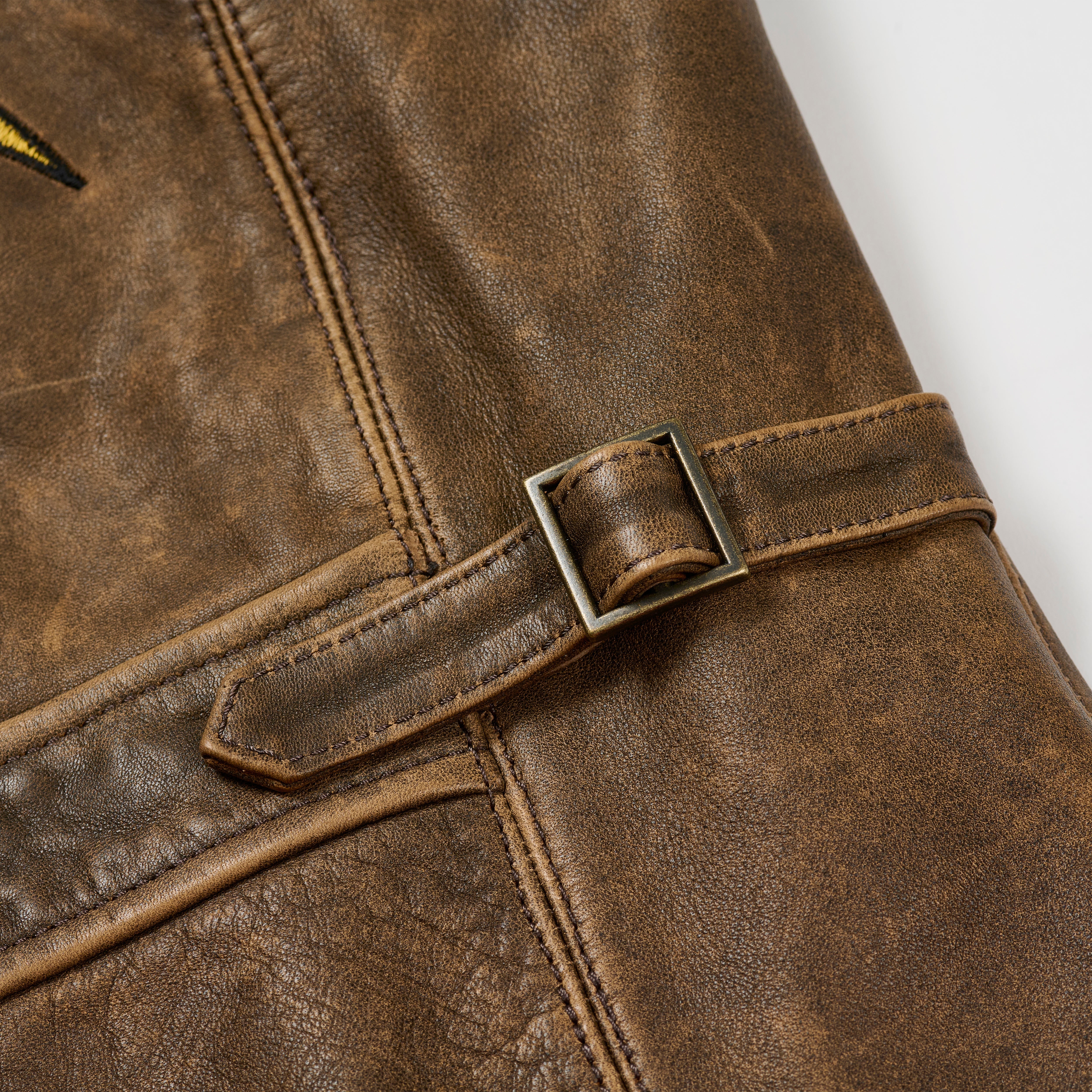 Thumbnail PALACE NEIGHBORHOOD BIKER LEATHER JACKET BROWN one color