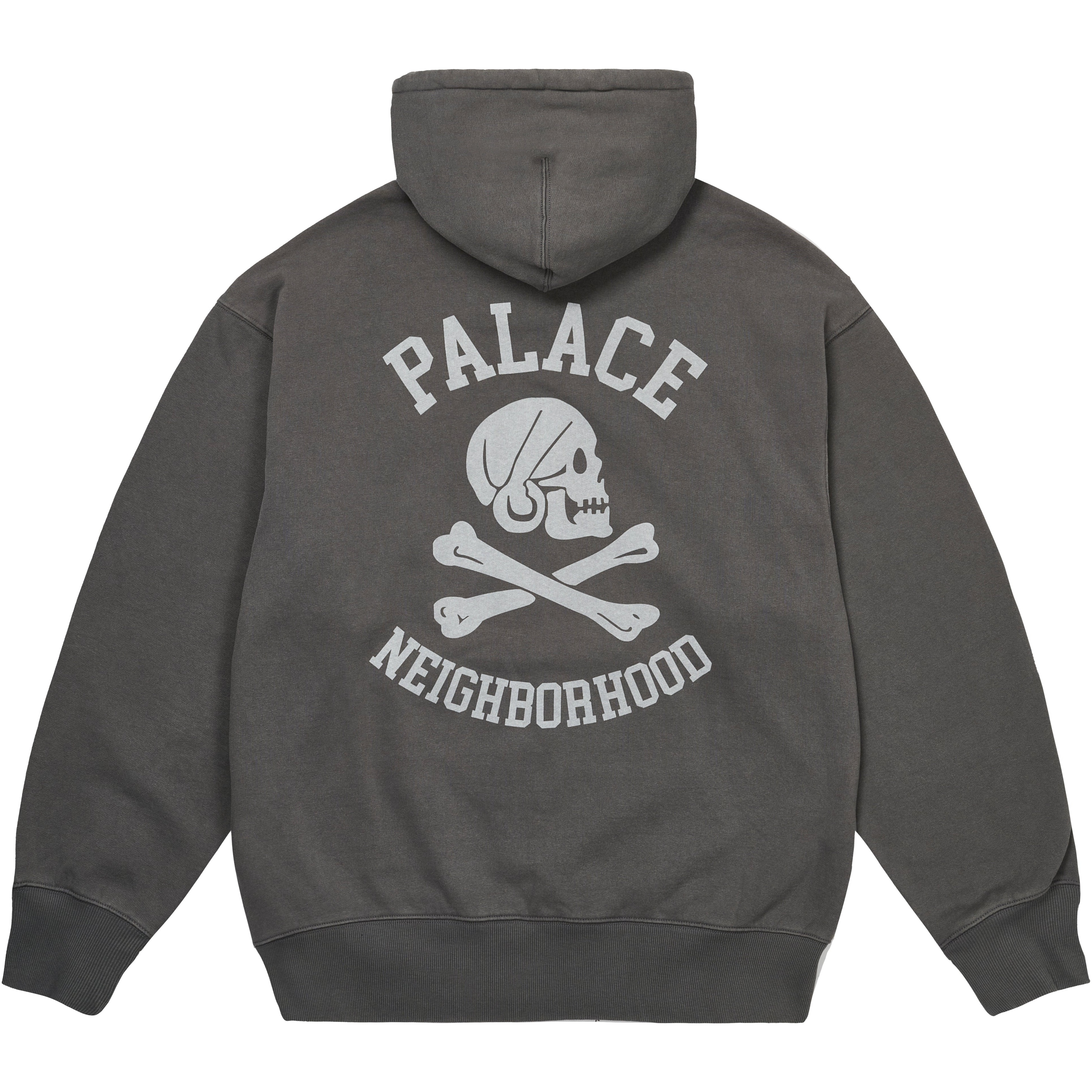 Thumbnail PALACE NEIGHBORHOOD SKULL ZIP HOOD CHARCOAL one color