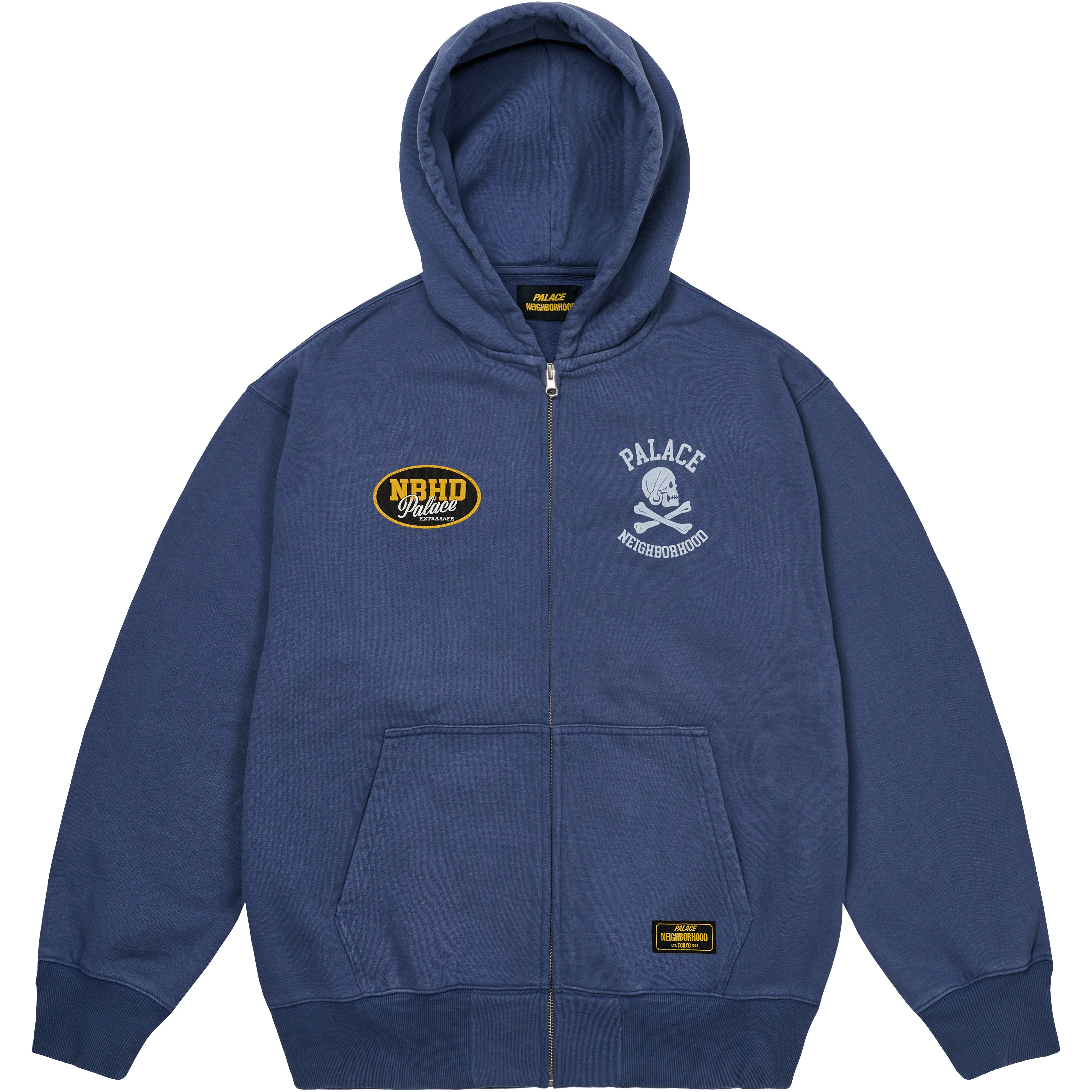 Thumbnail PALACE NEIGHBORHOOD SKULL ZIP HOOD NAVY one color