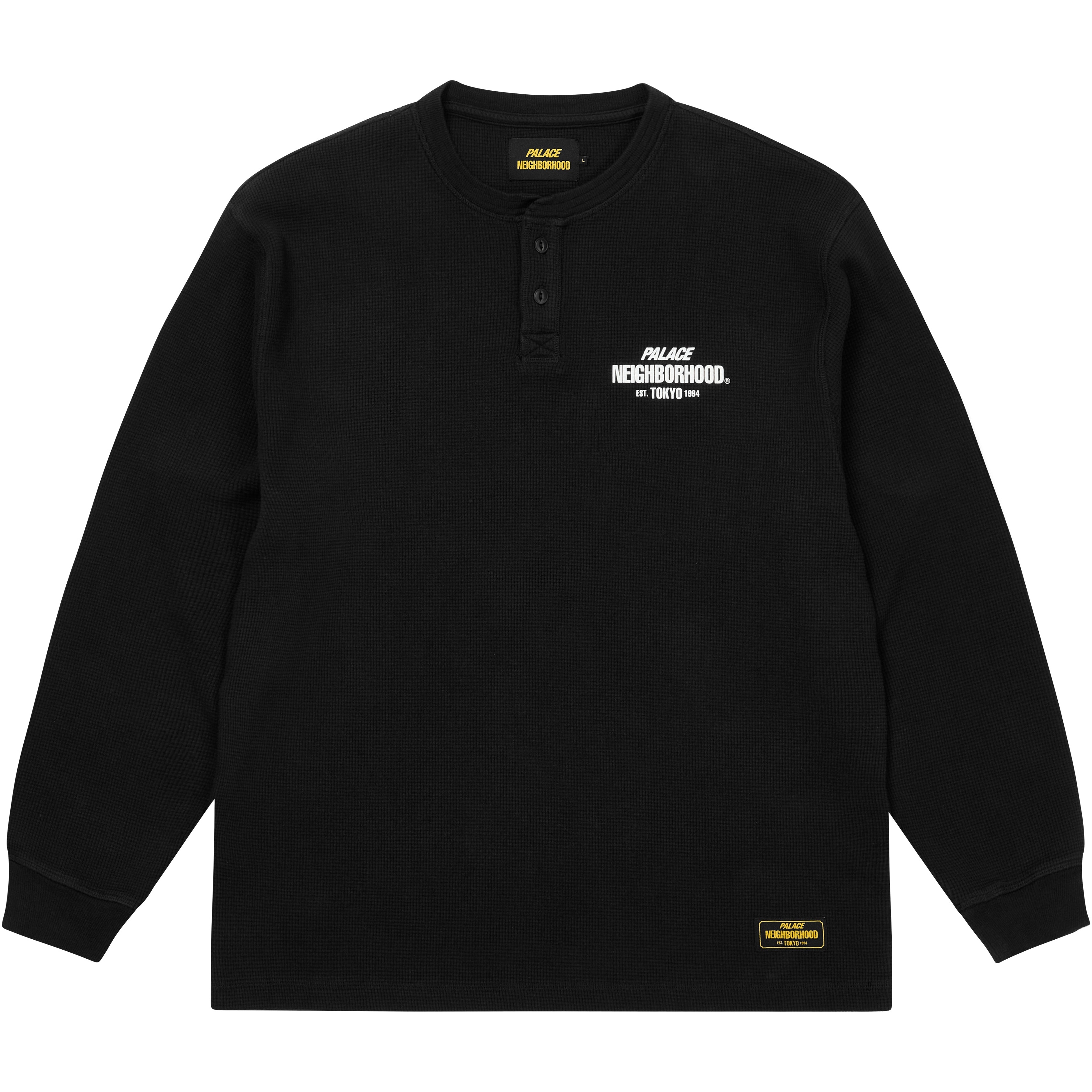 Thumbnail PALACE NEIGHBORHOOD WAFFLE JERSEY BLACK one color