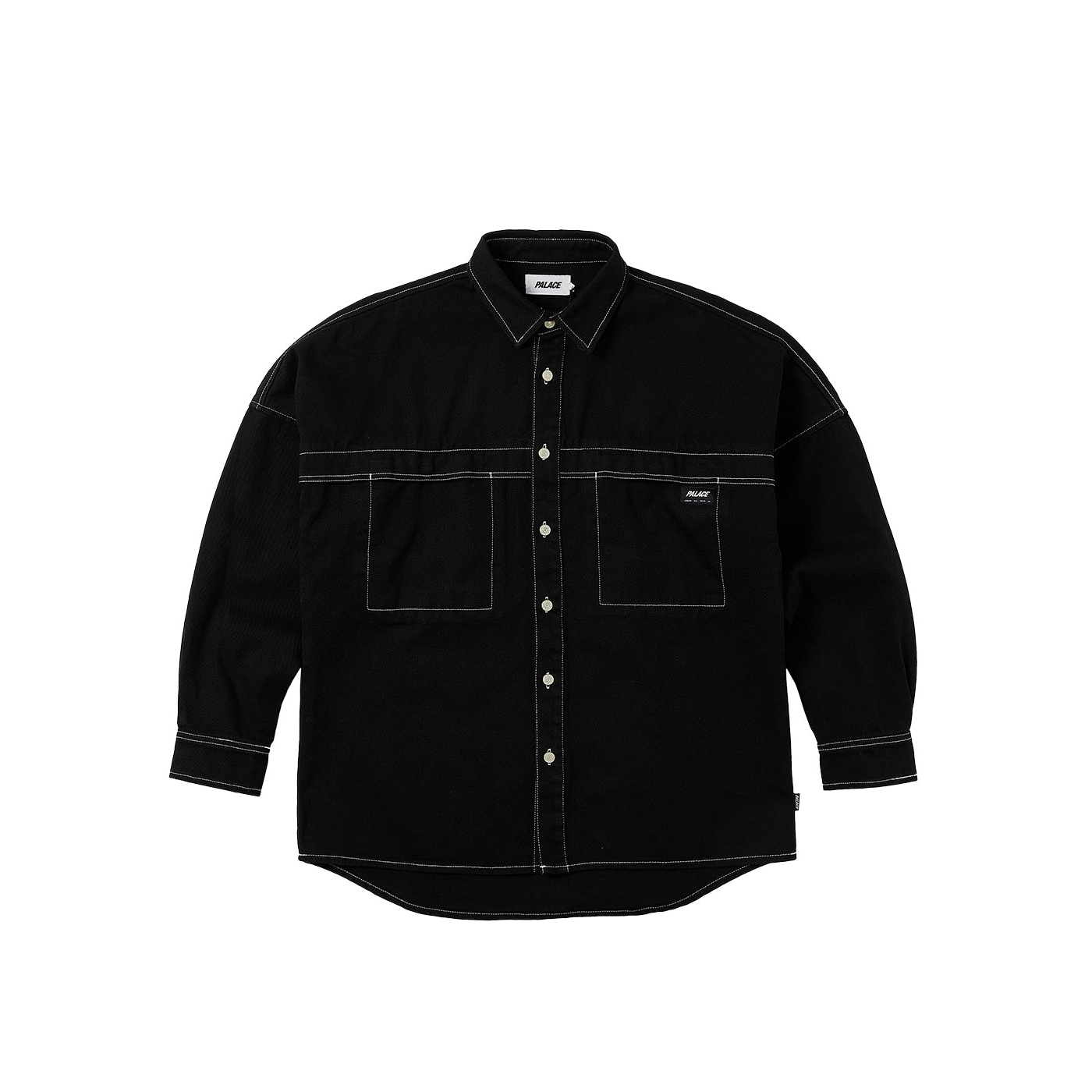 Thumbnail STITCH UP DROP SHOULDER SHIRT BLACK one color