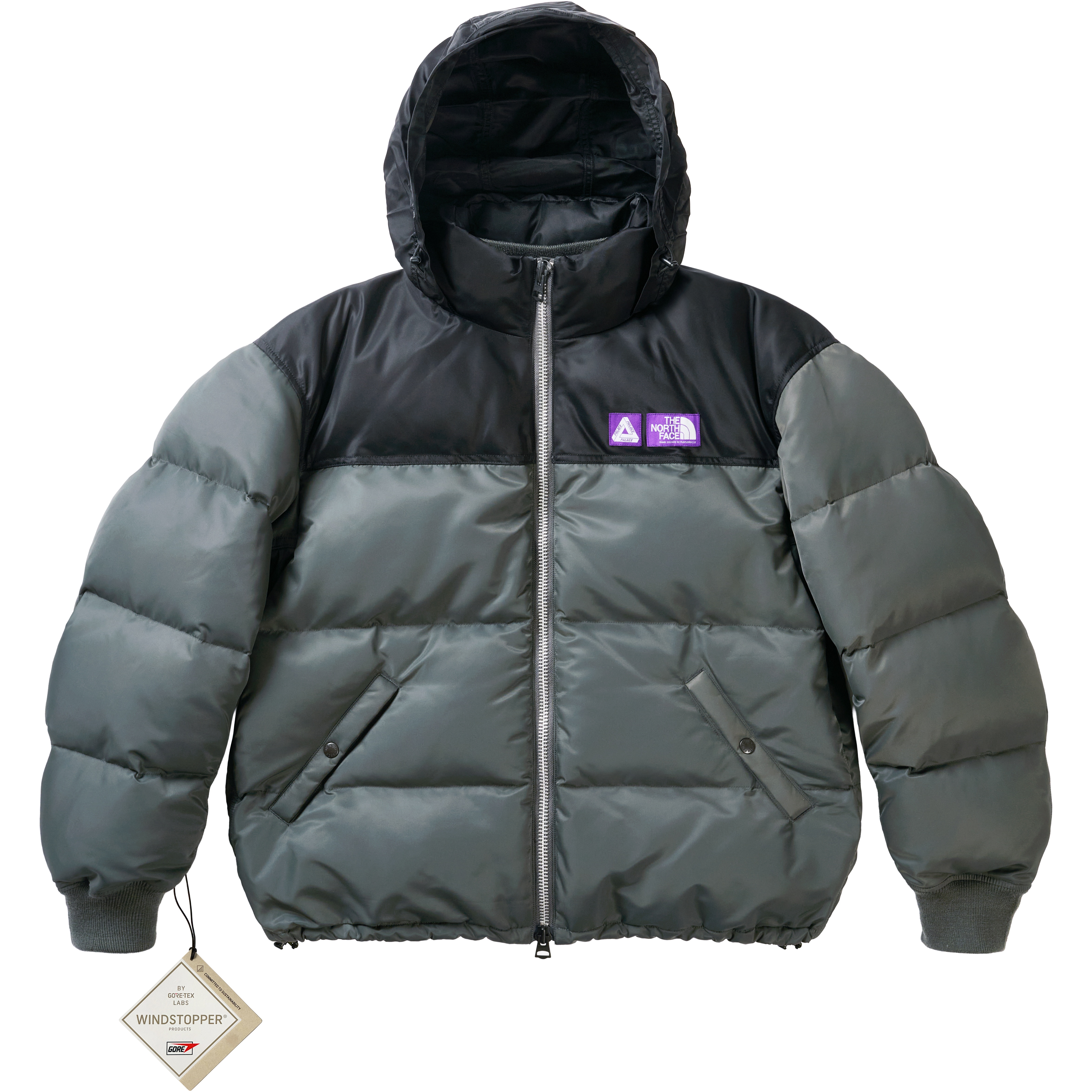 Palace PALACE THE NORTH FACE PURPLE LABEL WINDSTOPPER FIELD DOWN JACKET ASPHALT GRAY