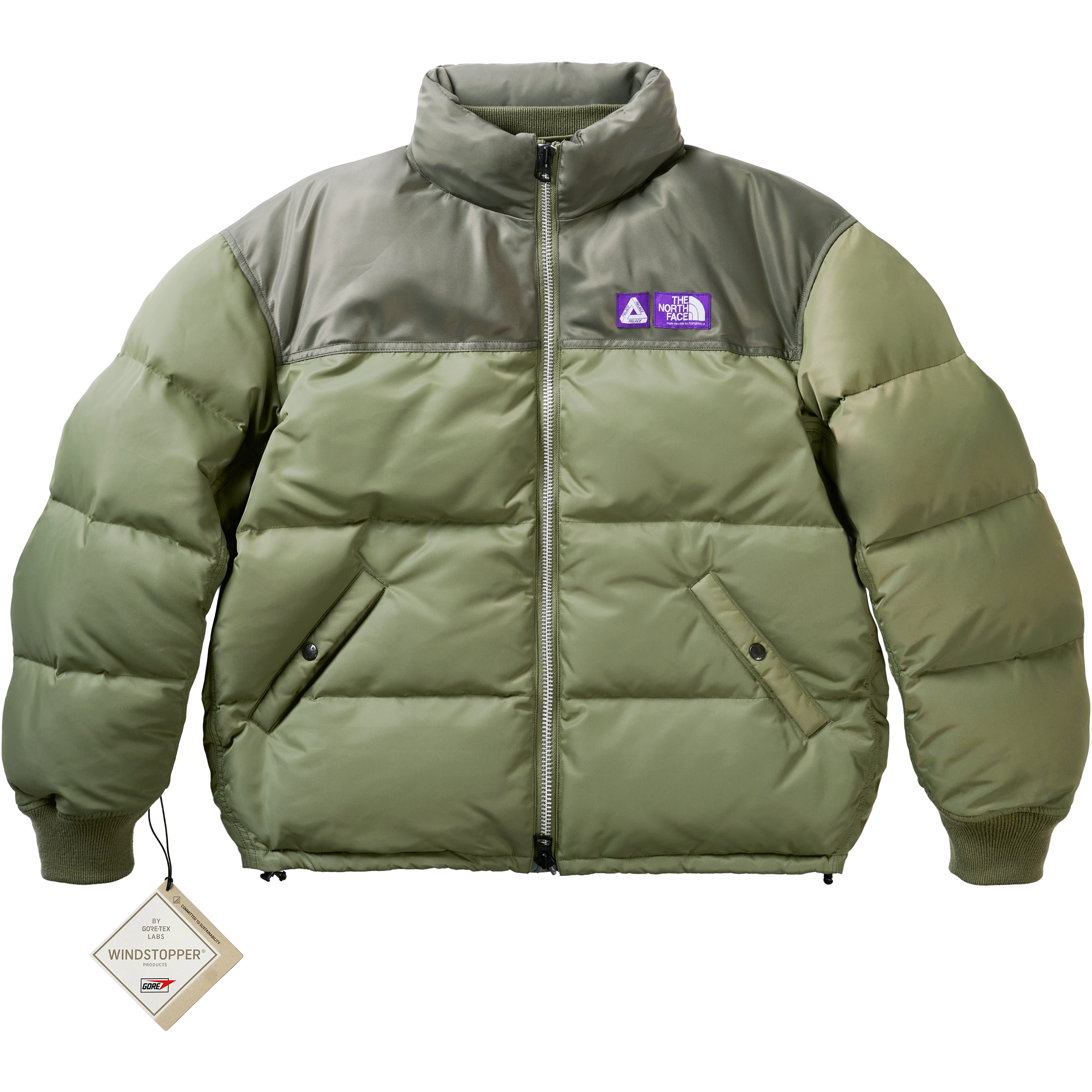 Palace PALACE THE NORTH FACE PURPLE LABEL WINDSTOPPER FIELD DOWN JACKET SAGE GREEN