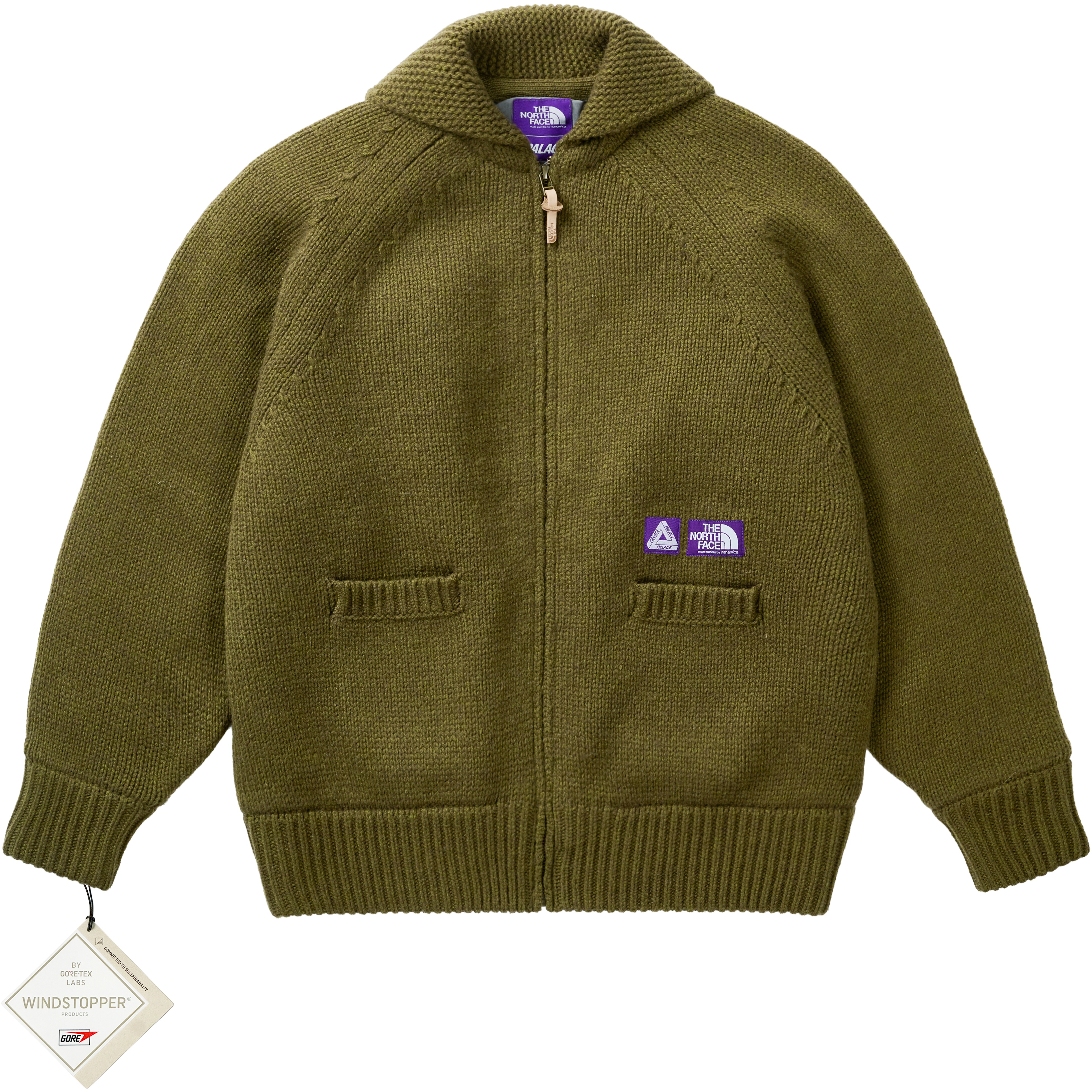 Palace PALACE THE NORTH FACE PURPLE LABEL WINDSTOPPER FIELD KNIT SAGE GREEN
