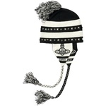 Thumbnail PALACE VIVIENNE WESTWOOD ORB KNIT EARFLAP BEANIE BLACK / WHITE one color