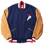Thumbnail EBBETS FIELD® WOOL / SUEDE VARSITY JACKET BROWN / NAVY one color