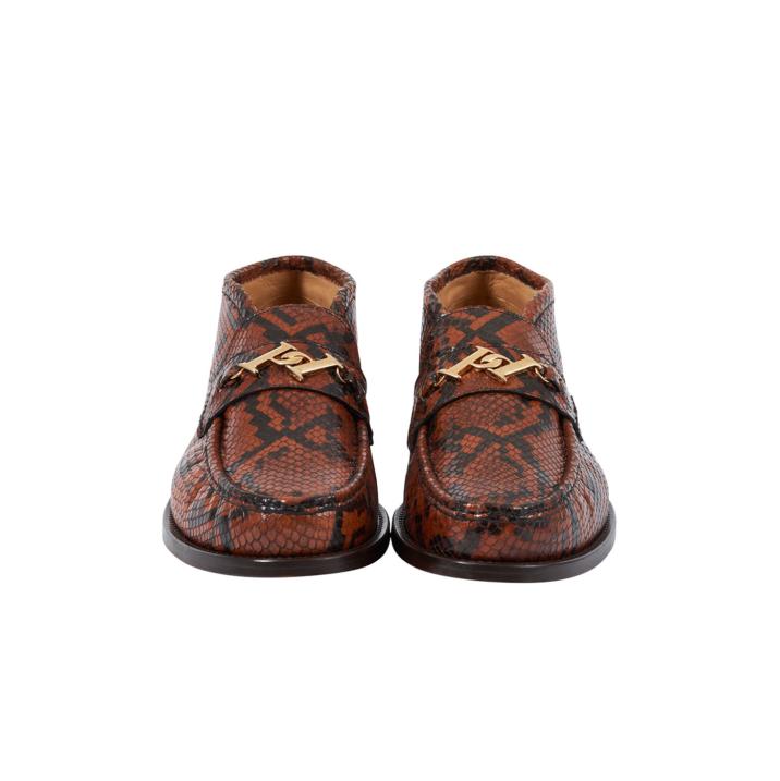 PALACE LOAFER MID DARK BROWN SNAKE PRINT one color