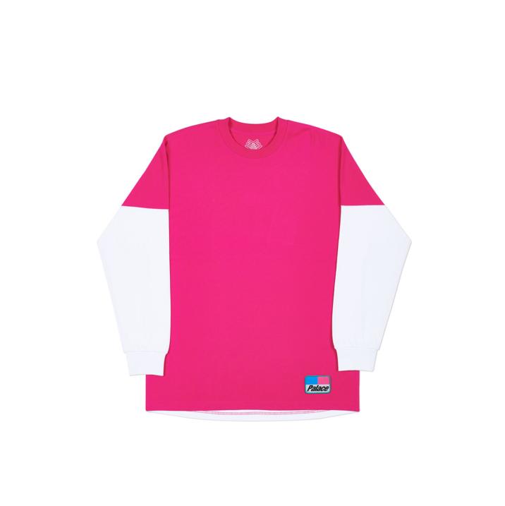 Palace SPLITTER LONGSLEEVE HOT PINK / WHITE
